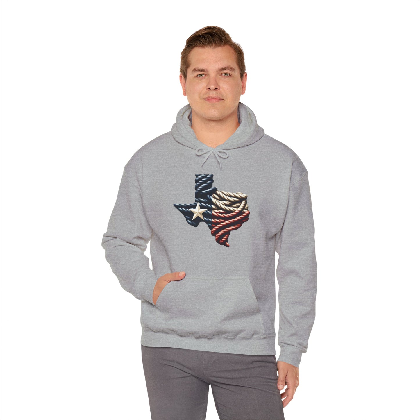 Texas Flag Rope Style Hooded Sweatshirt