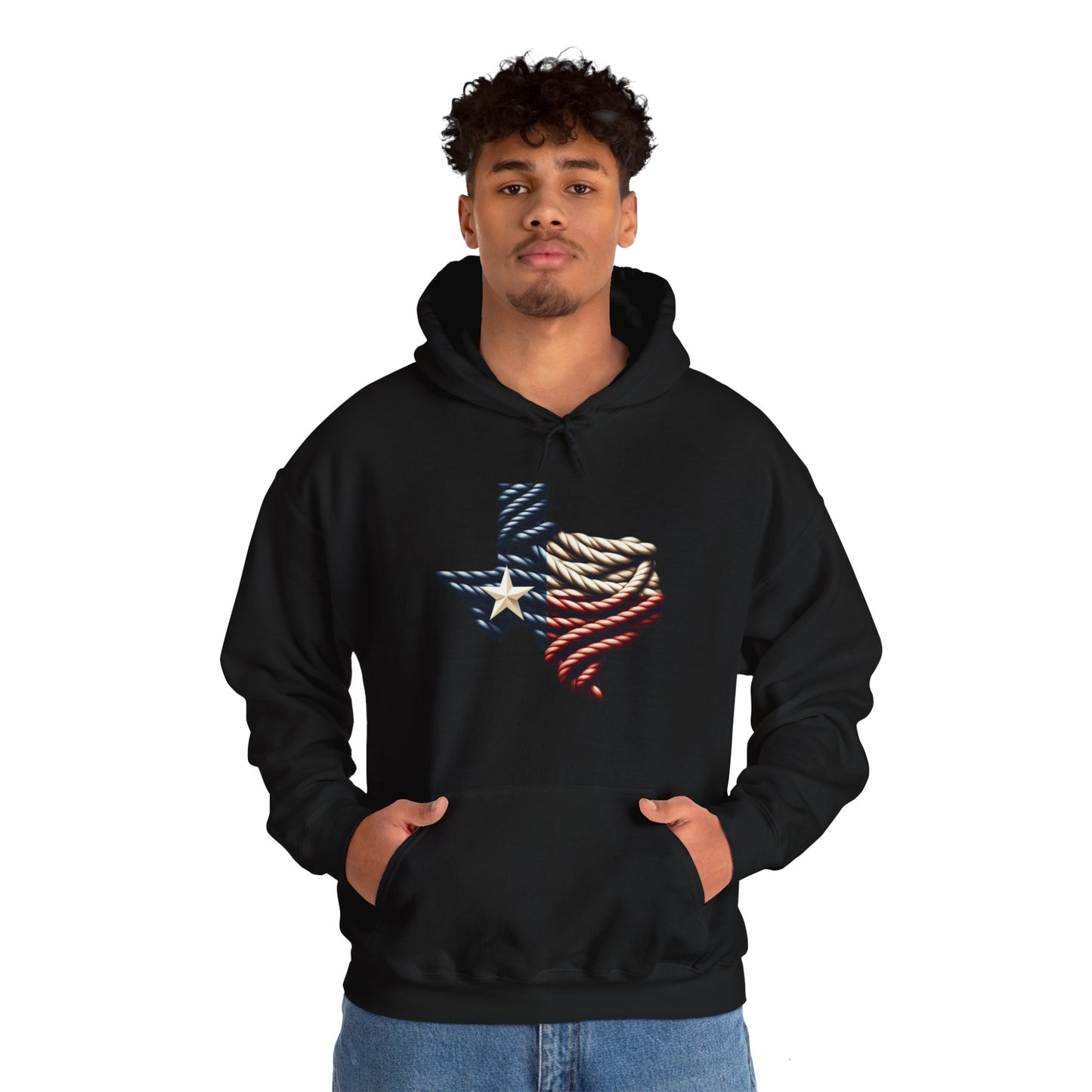 Texas Flag Rope Style Hooded Sweatshirt