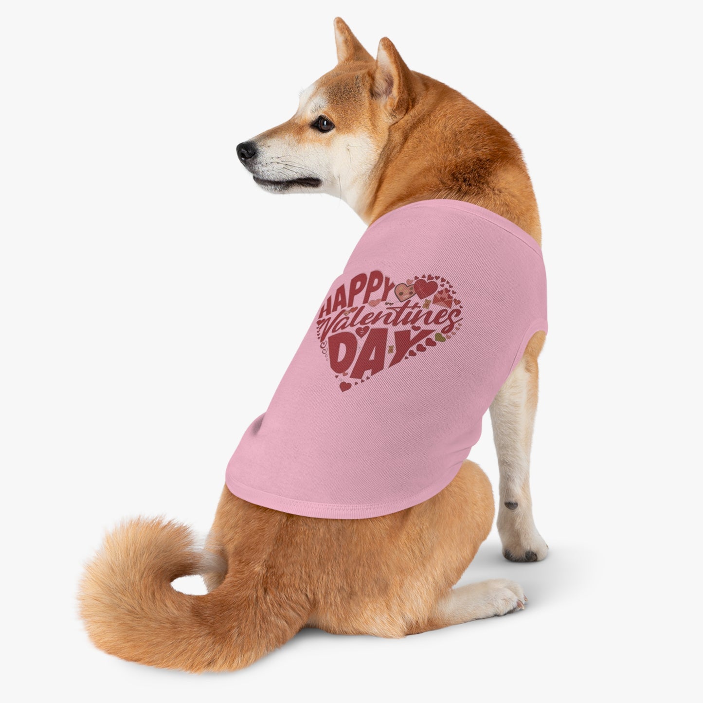 Happy Valentine's Day in a Heart Pet Shirt