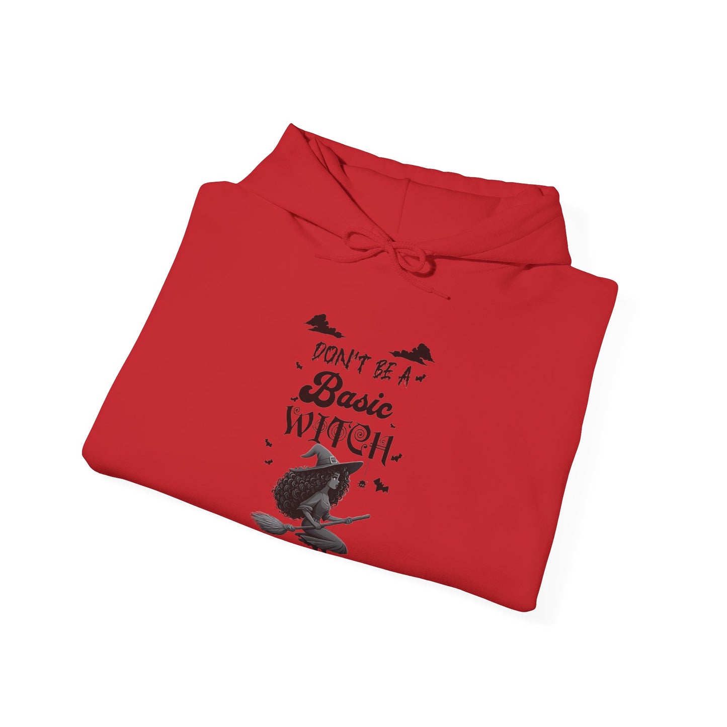 Not Your Basic Flying Witch w/ Curly Hair Hooded Sweatshirt