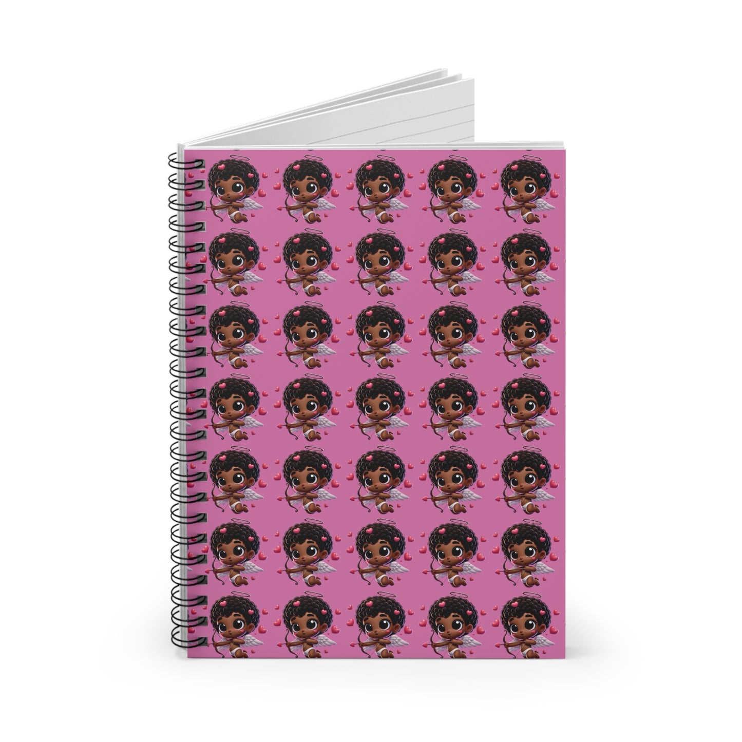 Cupid Cutie Patterned Spiral Notebook - Ruled Line