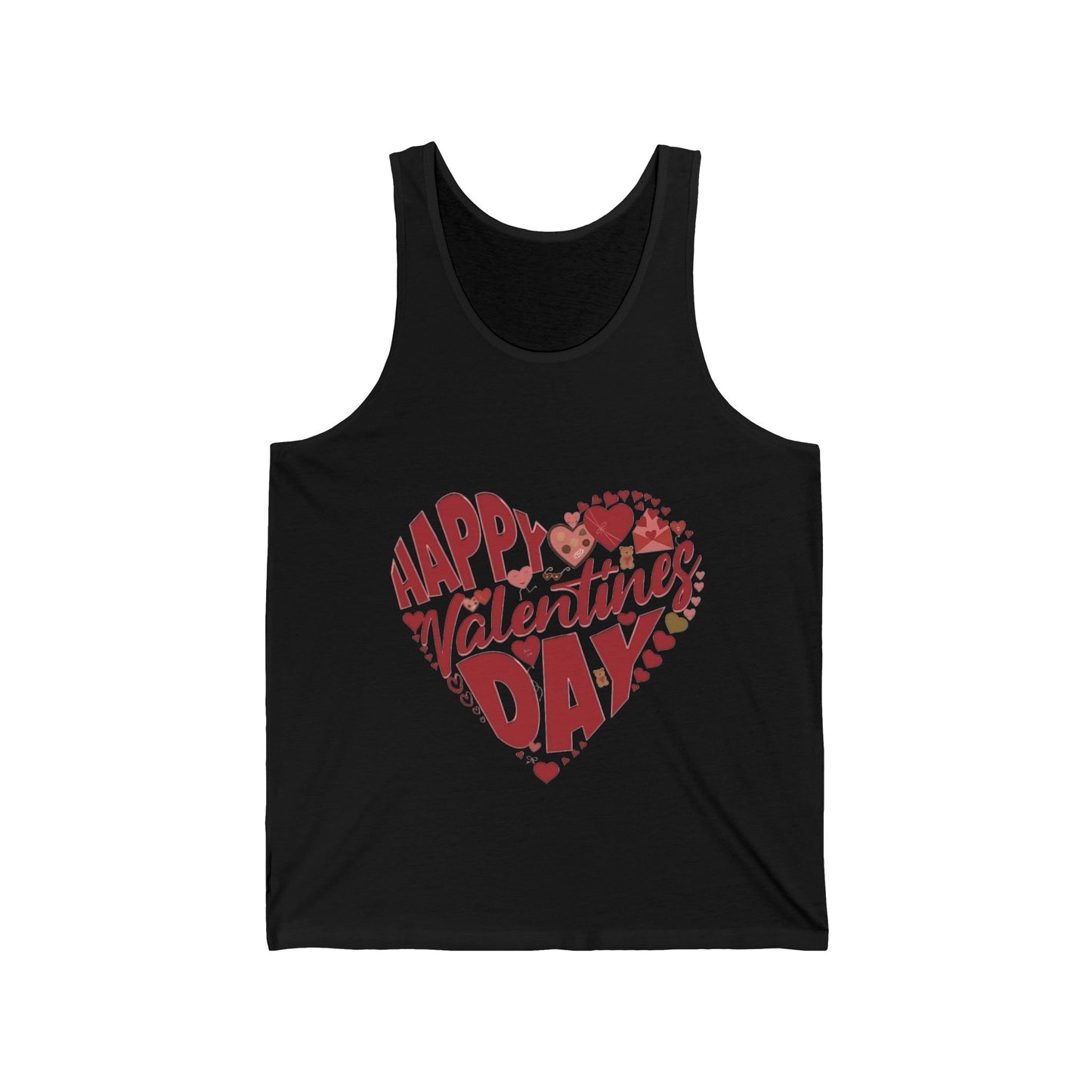 Happy Valentine's Day in a Heart Tank Top