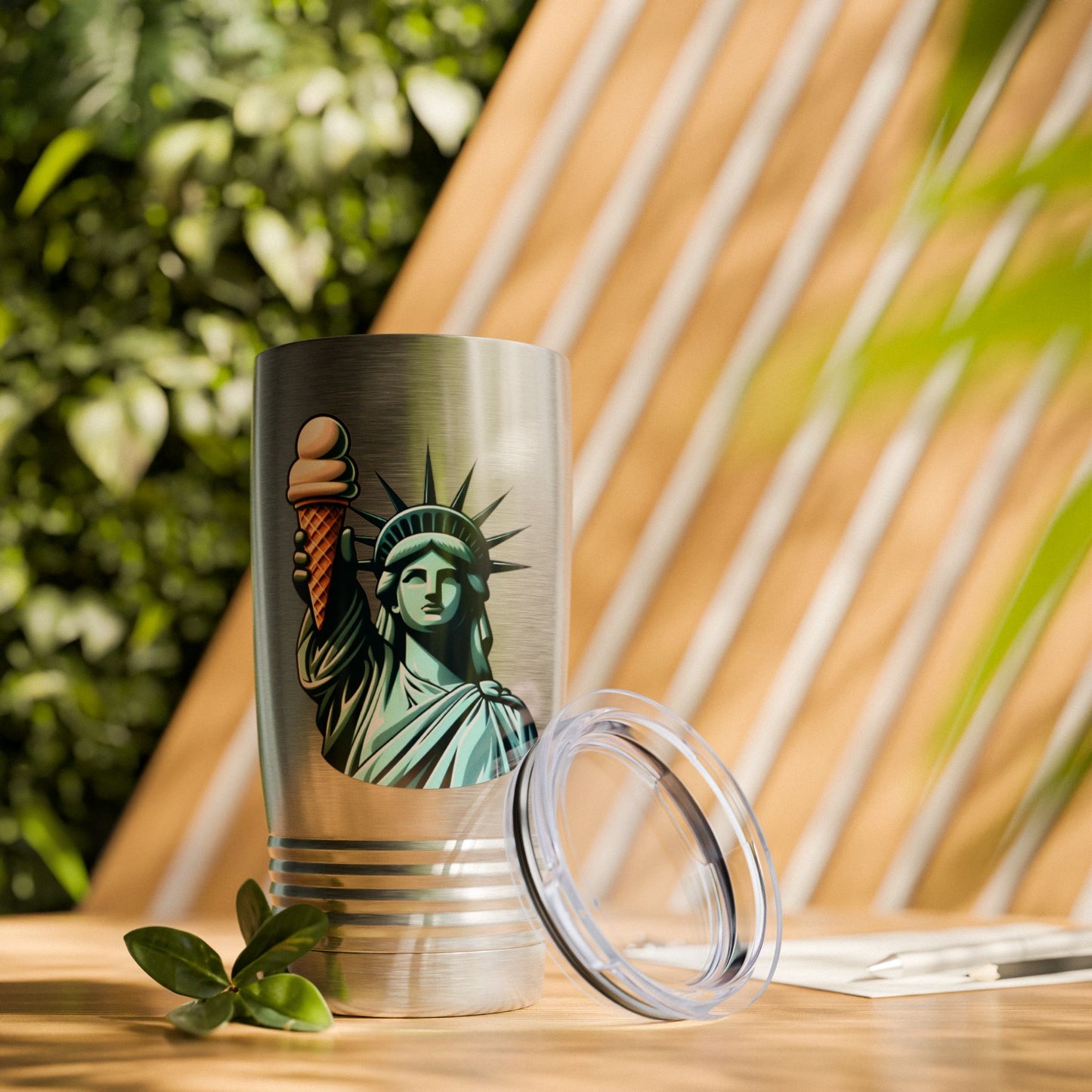 Lady Liberty Chillin w/ Vanilla Ice Cream Stainless Steel Tumbler 20oz
