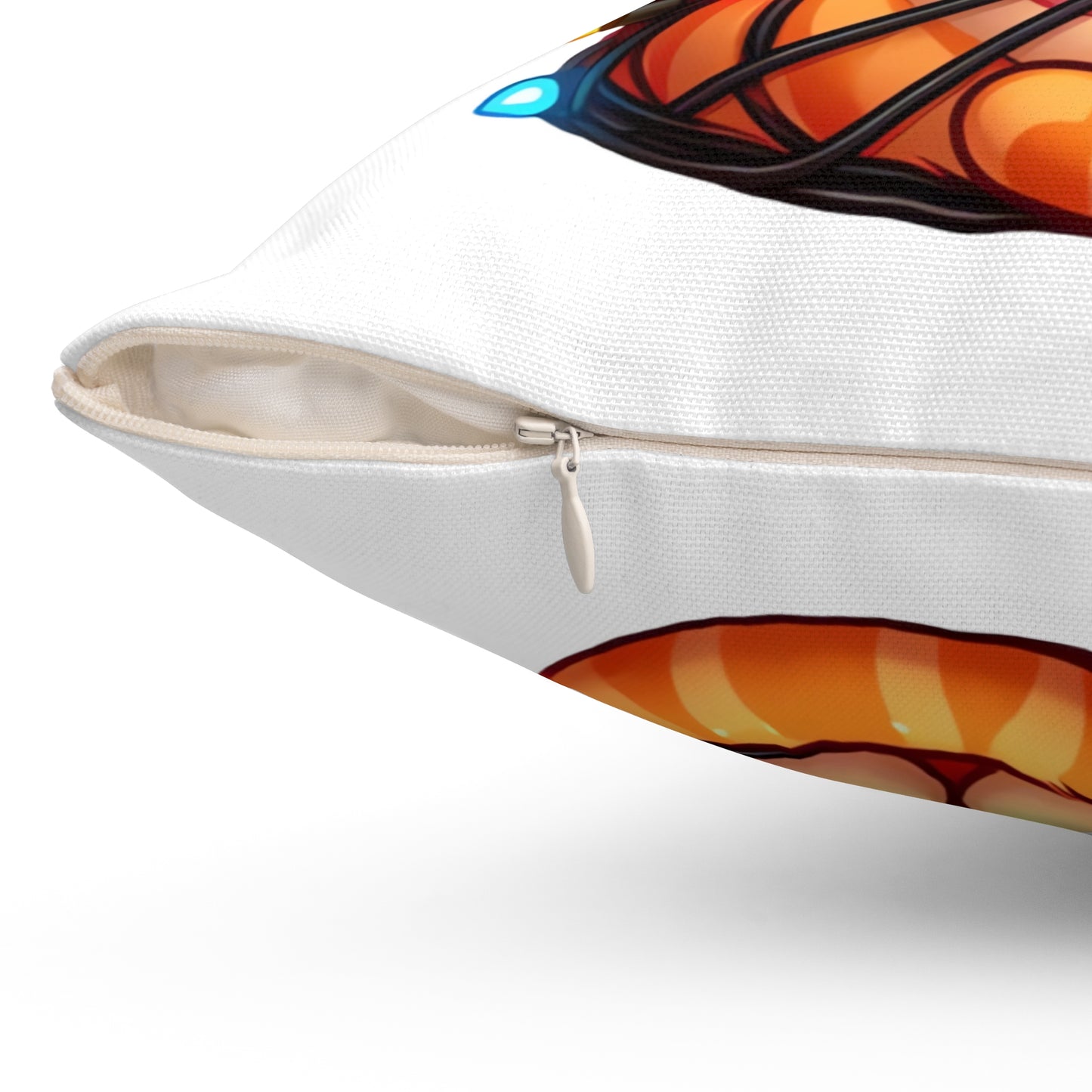 Cute Orange Kitty w/ Christmas Lights Polyester Square Pillow