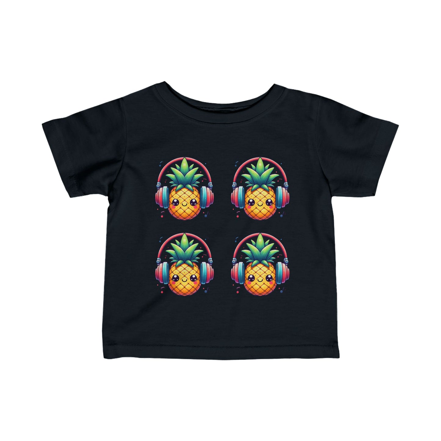 Happy Pineapples w/ Headphones Infant Short Sleeve Shirt