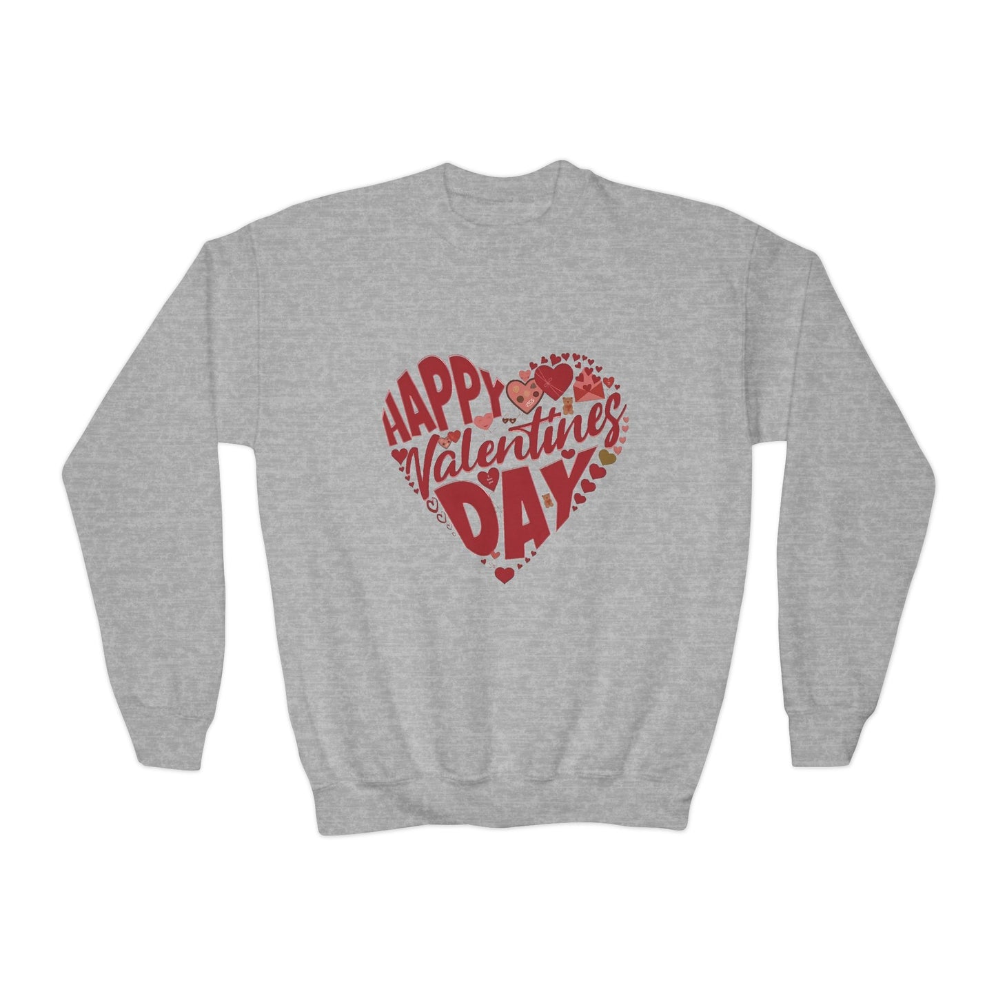 Happy Valentine's Day in a Heart Kids Sweatshirt