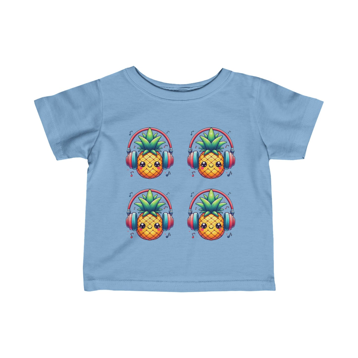 Happy Pineapples w/ Headphones Infant Short Sleeve Shirt