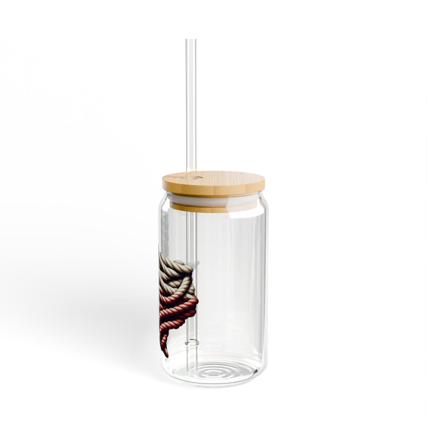 Texas Flag Rope Style Sipper Glass 16oz