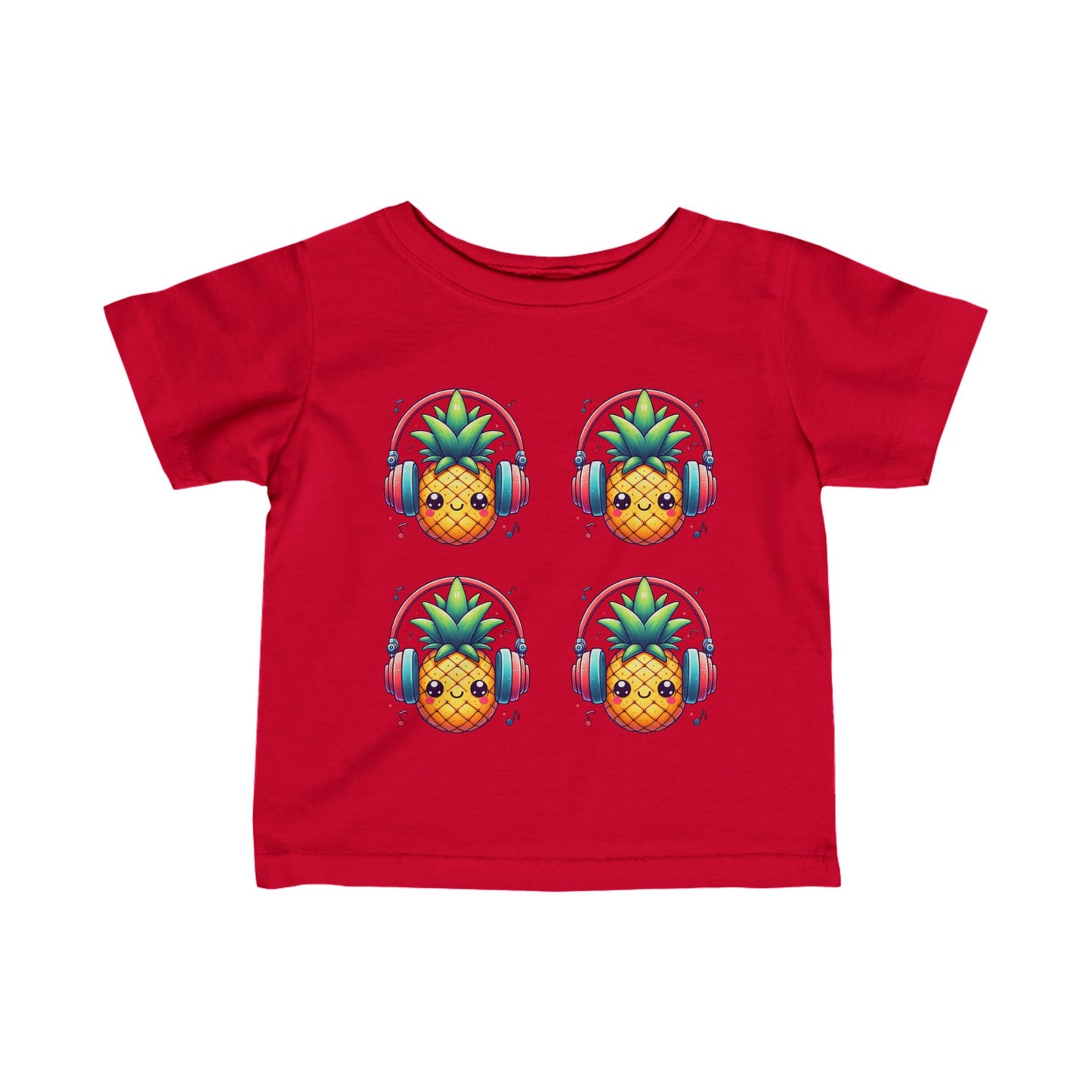 Happy Pineapples w/ Headphones Infant Short Sleeve Shirt