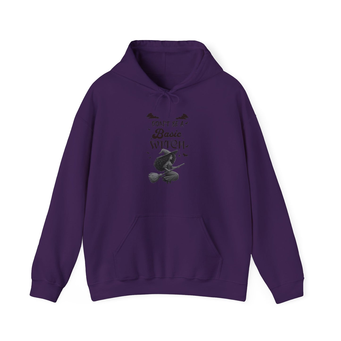 Not Your Basic Flying Witch w/ Curly Hair Hooded Sweatshirt