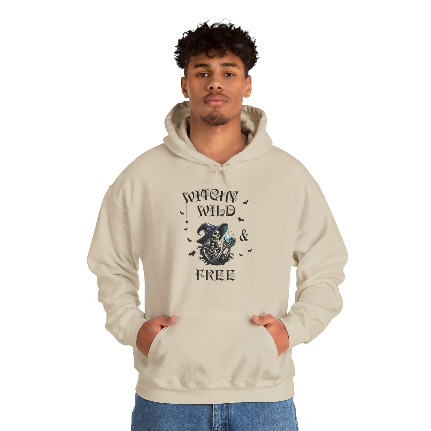 Witchy Wild & Free Skeleton w/ Diamond Jewel Hooded Sweatshirt