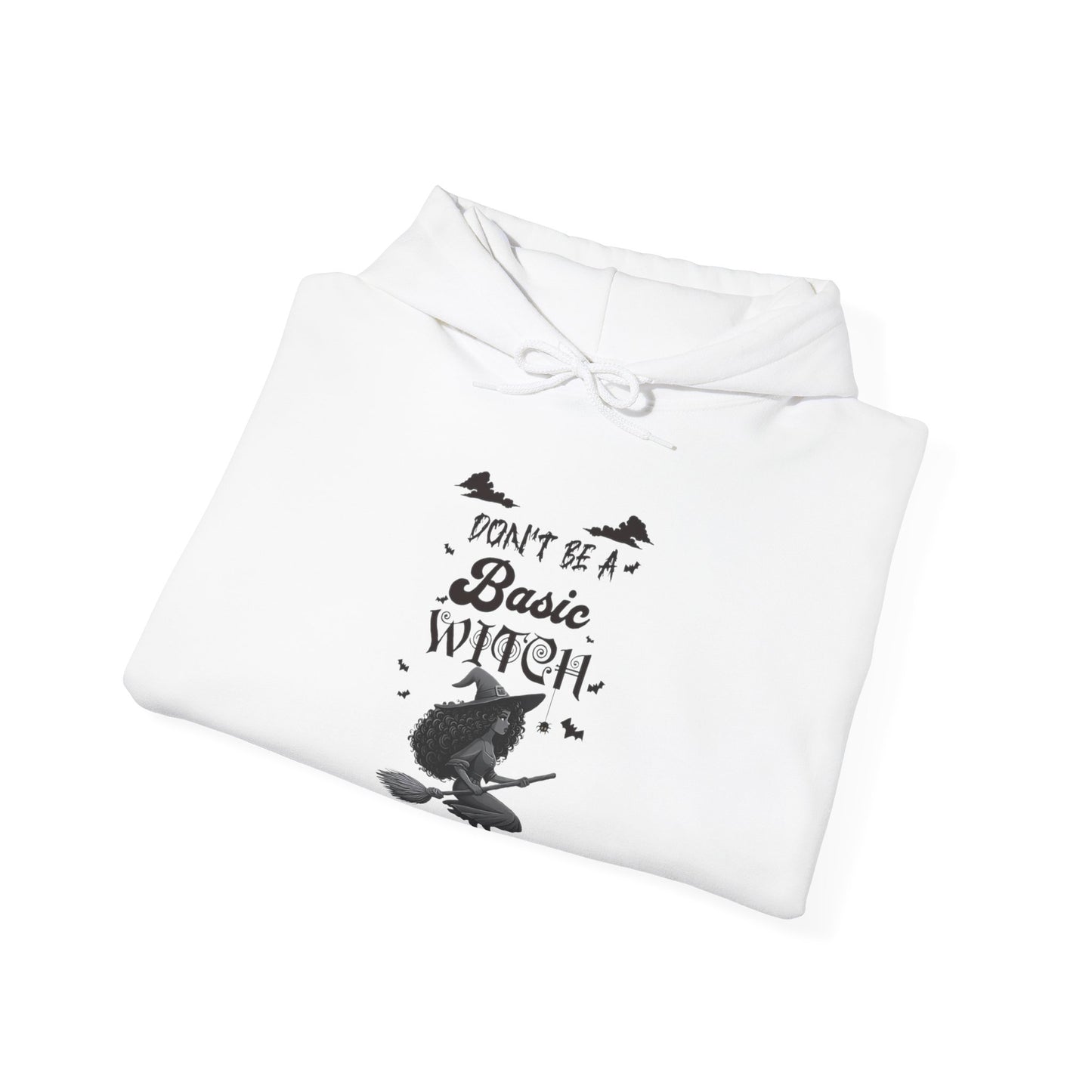 Not Your Basic Flying Witch w/ Curly Hair Hooded Sweatshirt