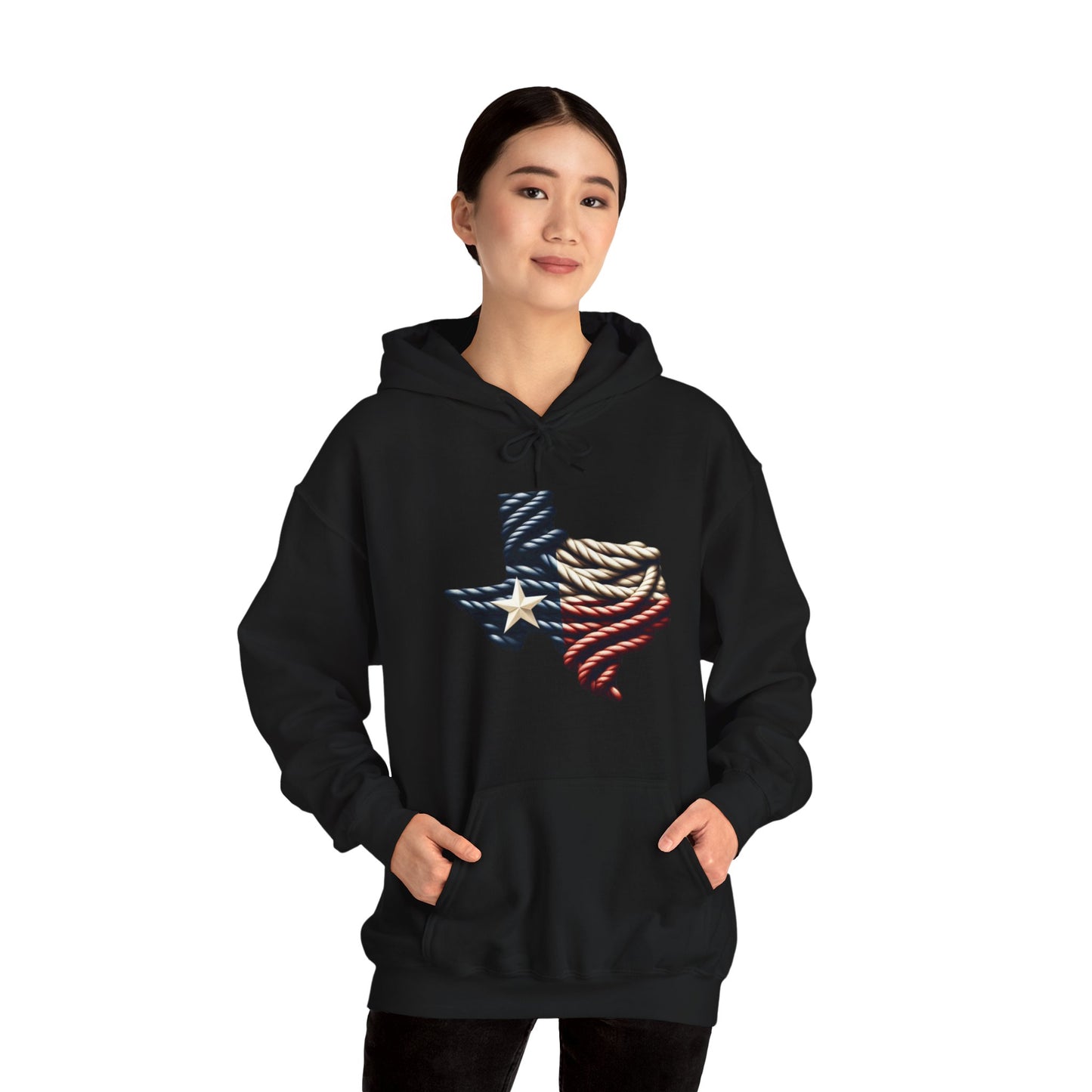 Texas Flag Rope Style Hooded Sweatshirt