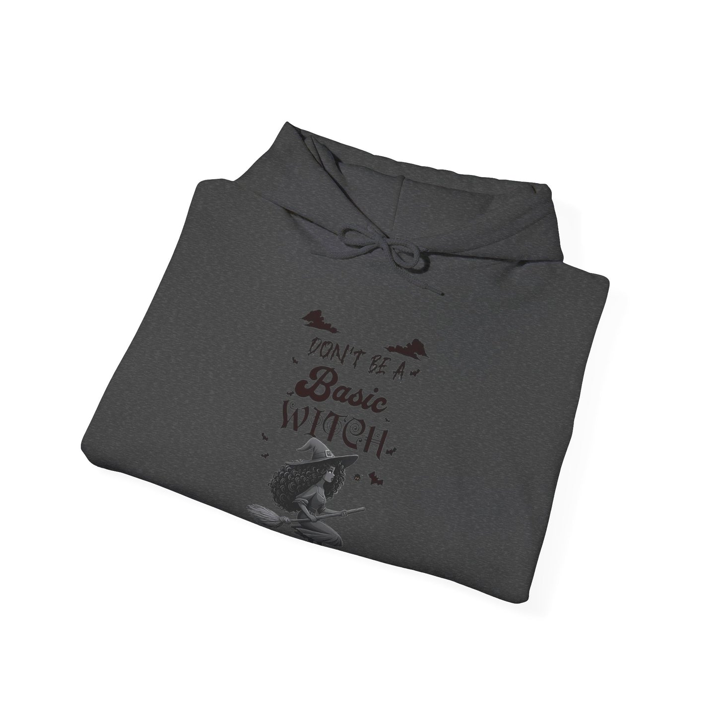 Not Your Basic Flying Witch w/ Curly Hair Hooded Sweatshirt