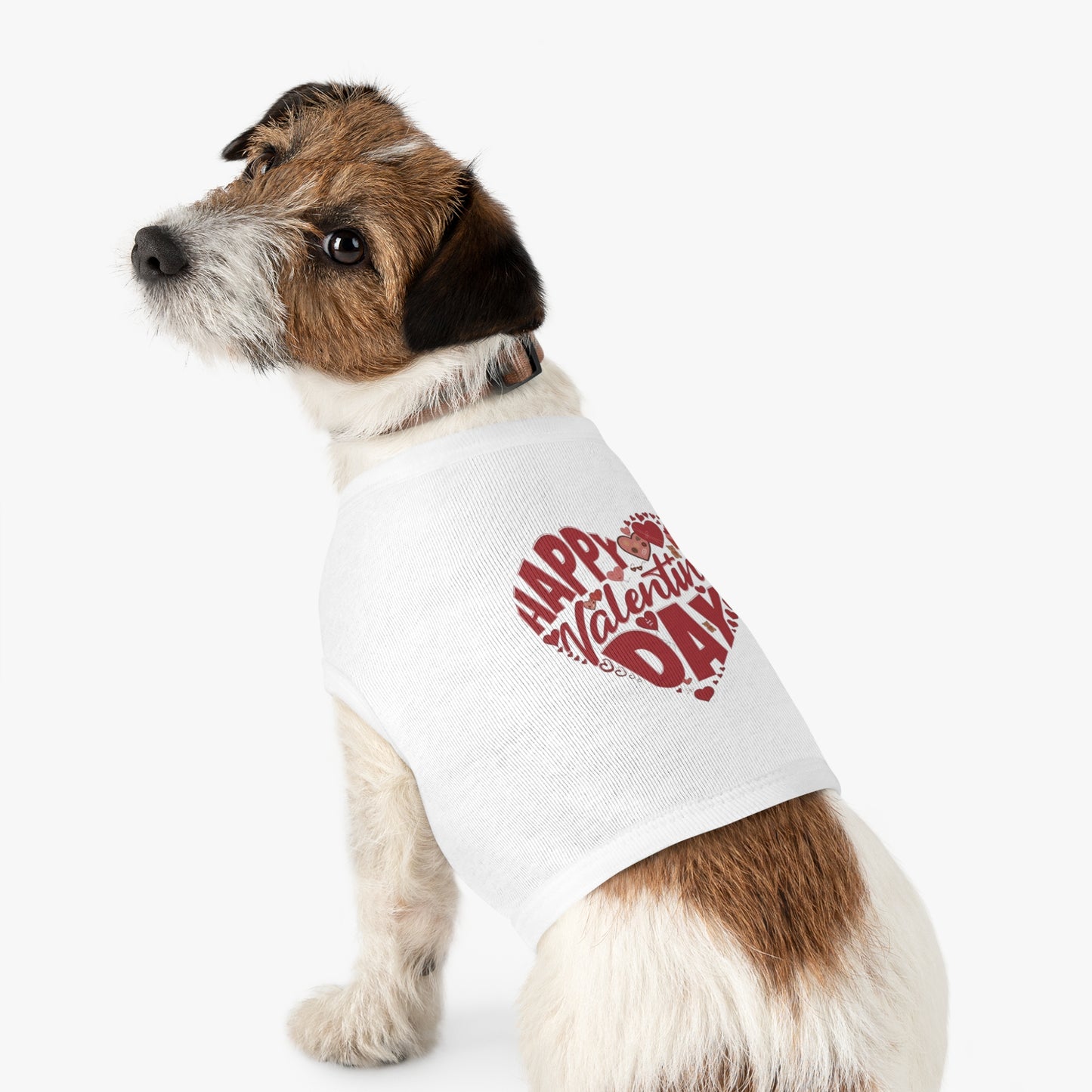 Happy Valentine's Day in a Heart Pet Shirt