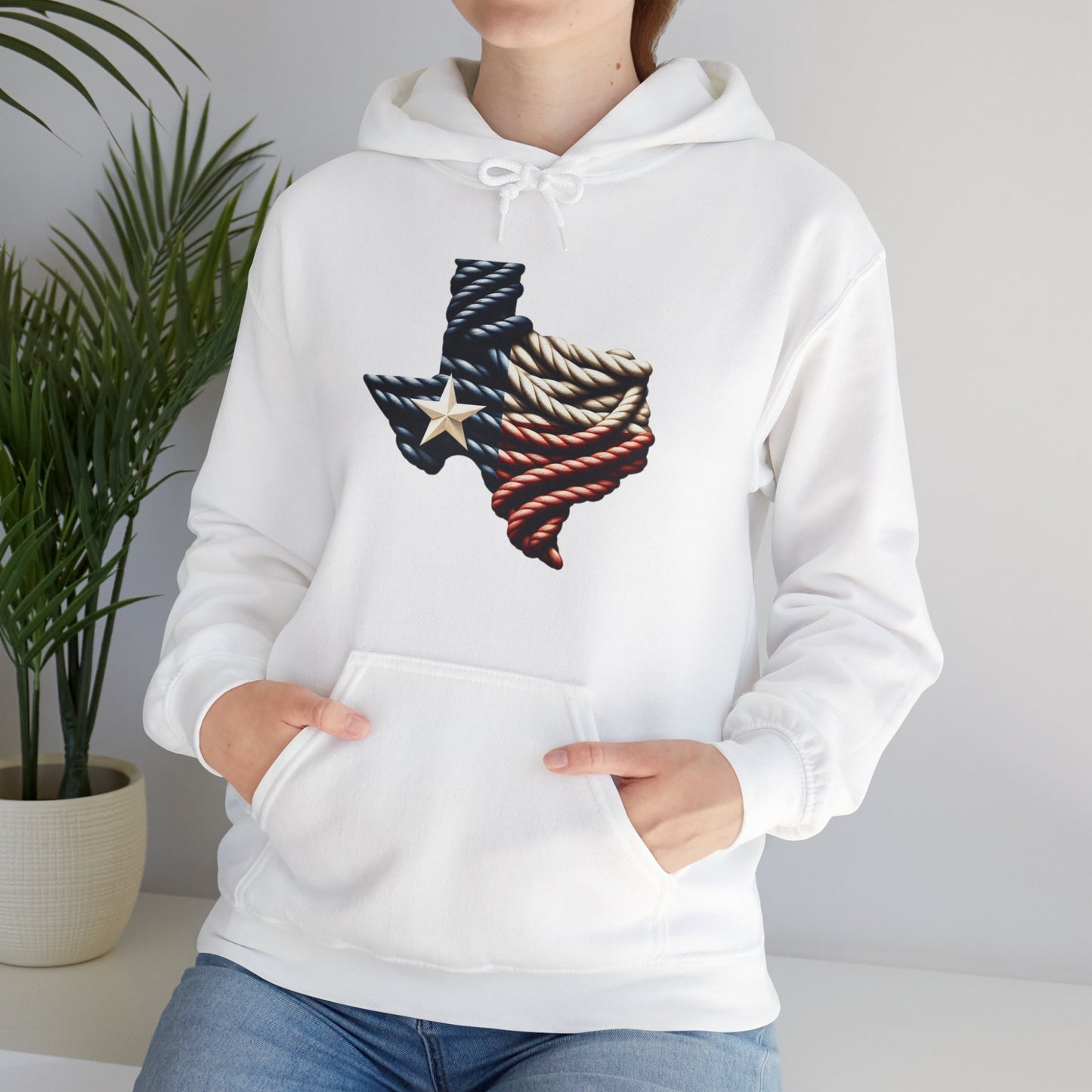 Texas Flag Rope Style Hooded Sweatshirt