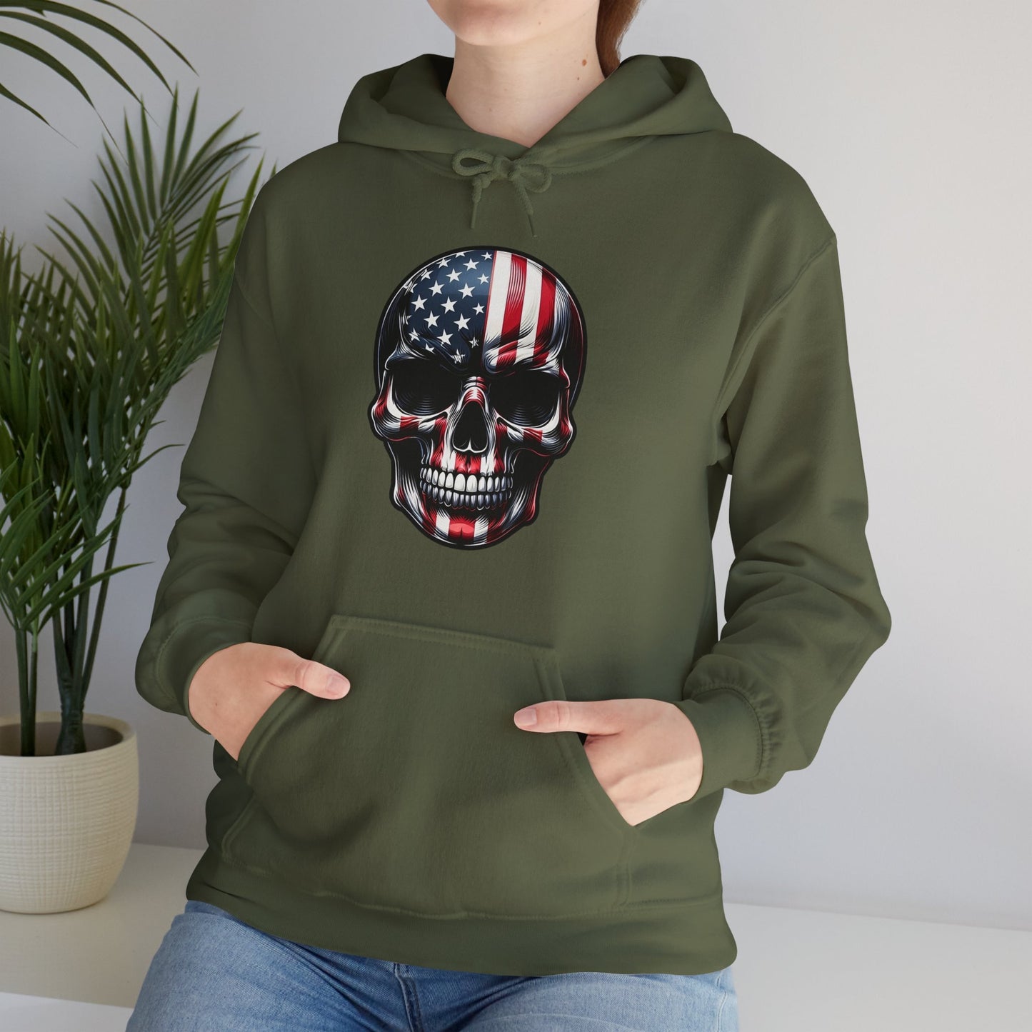Skull, Stars & Stripes Hooded Sweatshirt