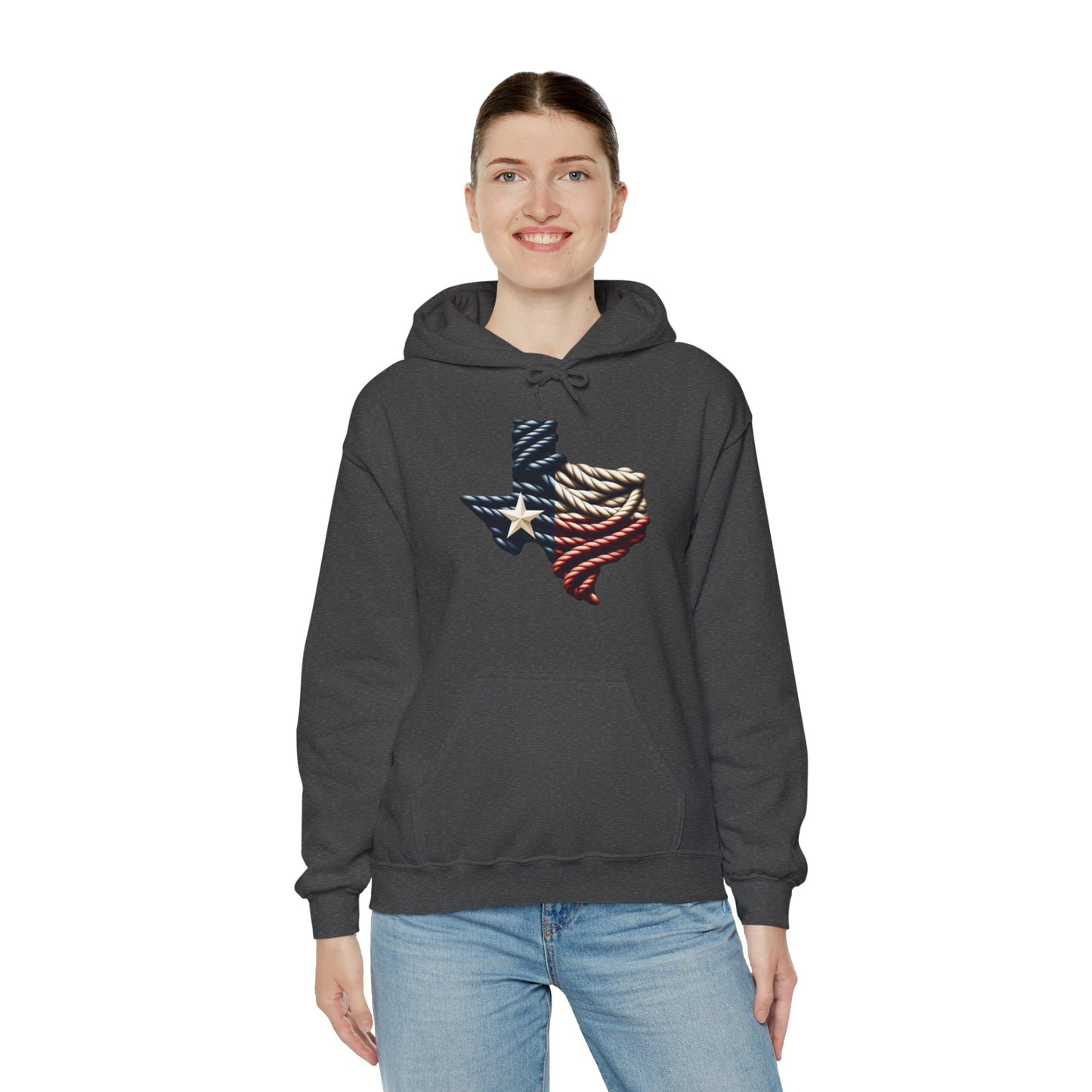Texas Flag Rope Style Hooded Sweatshirt