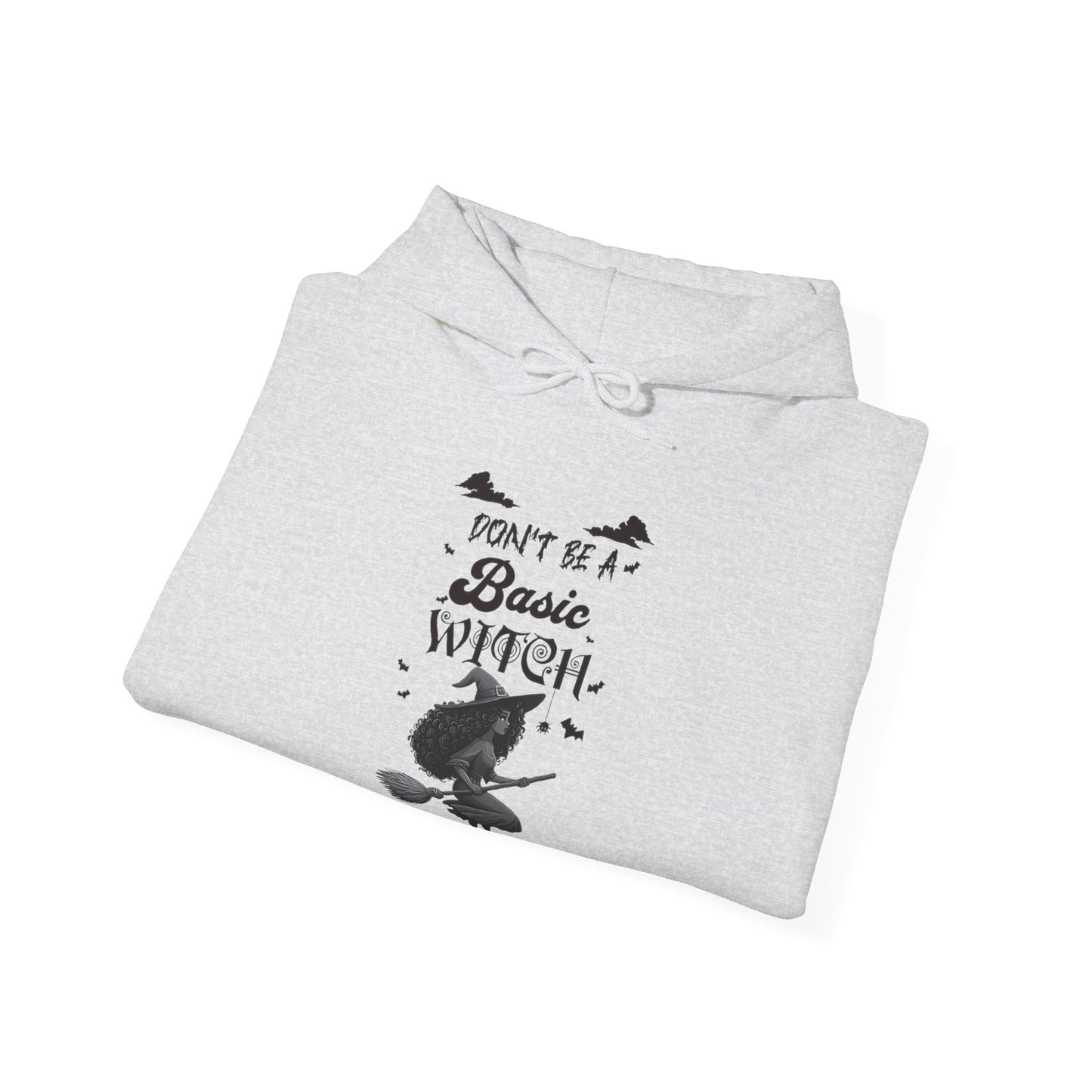 Not Your Basic Flying Witch w/ Curly Hair Hooded Sweatshirt