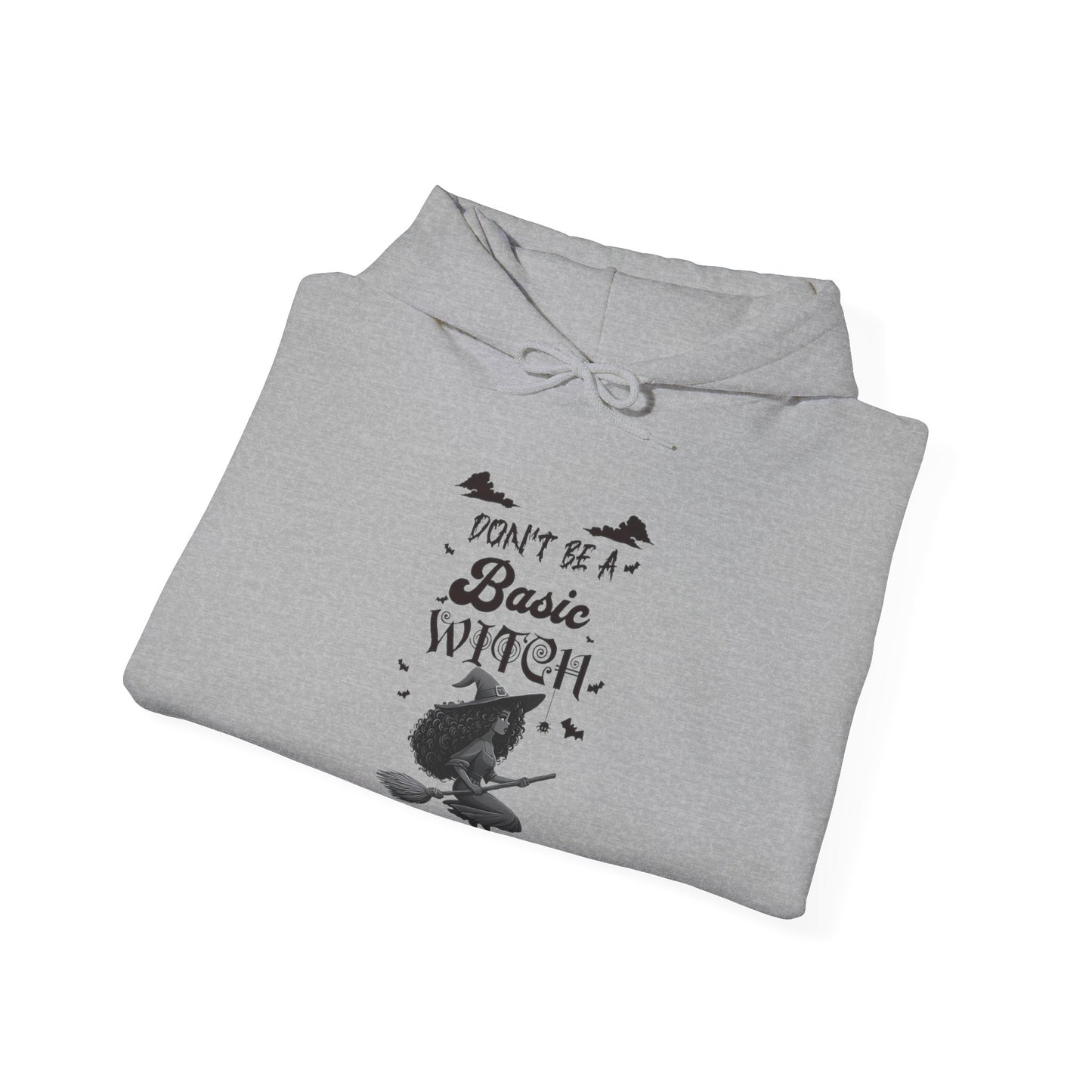 Not Your Basic Flying Witch w/ Curly Hair Hooded Sweatshirt