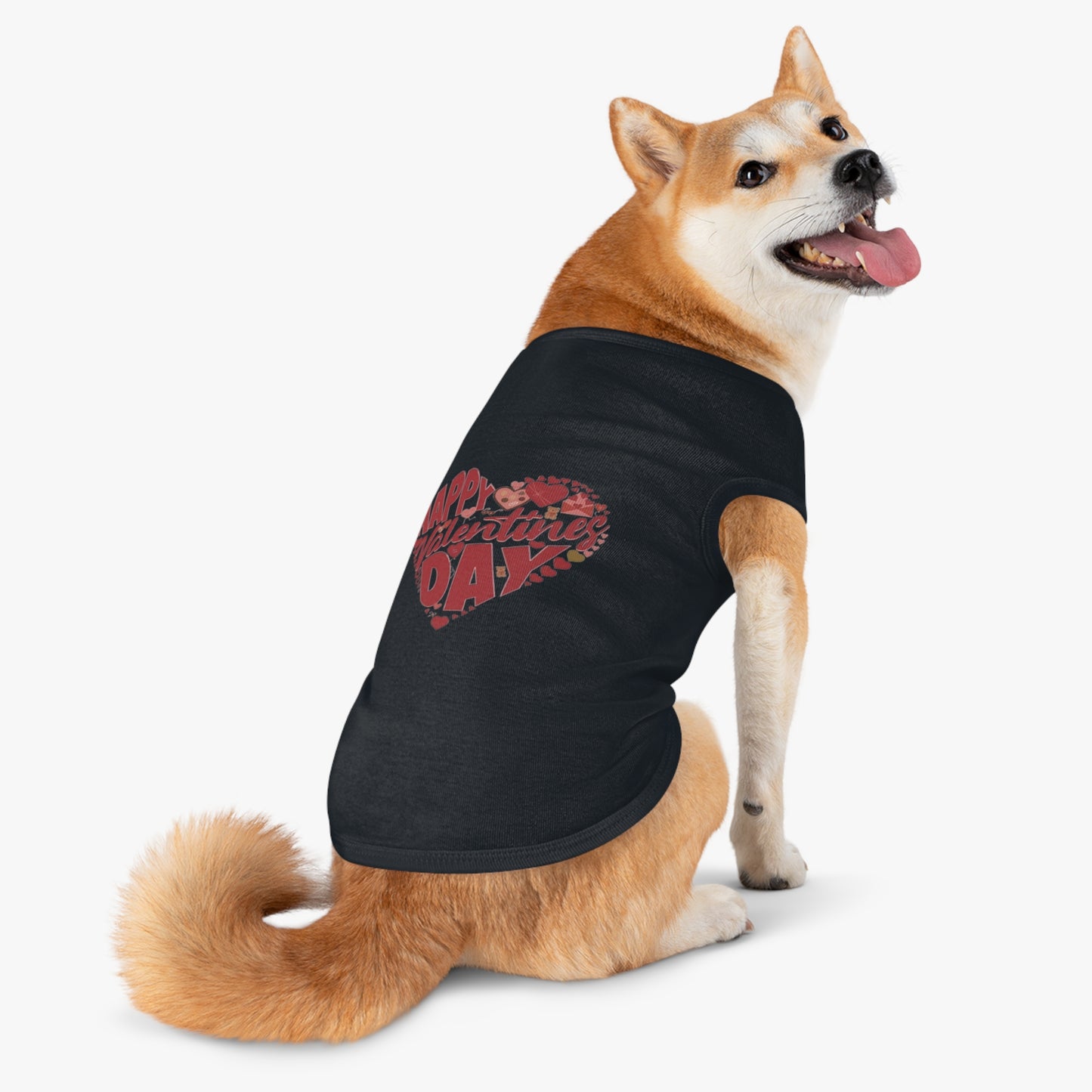 Happy Valentine's Day in a Heart Pet Shirt