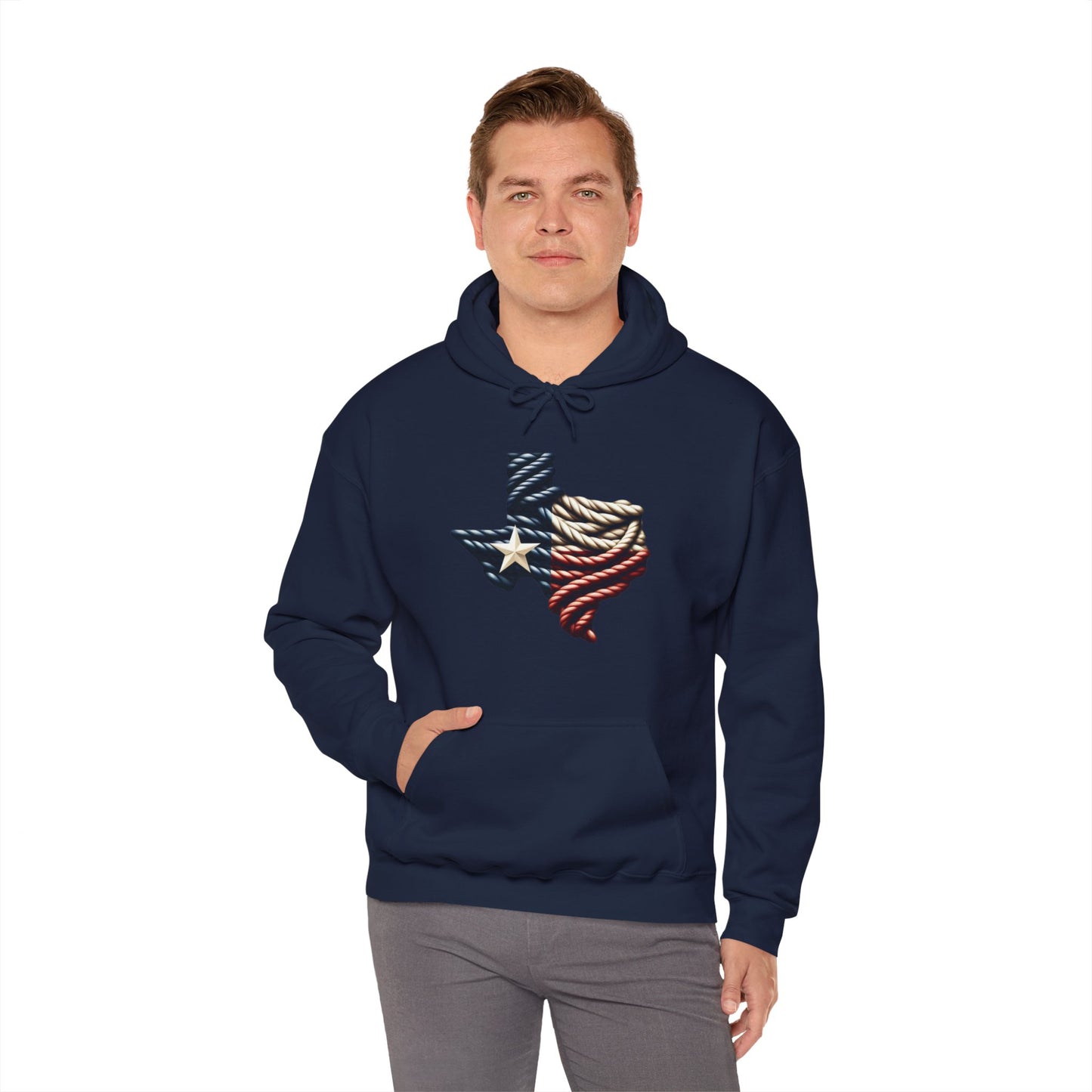 Texas Flag Rope Style Hooded Sweatshirt