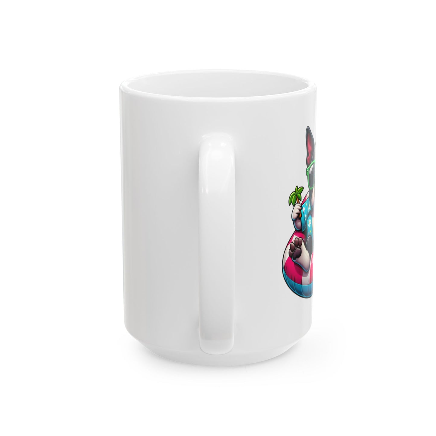 Boston Terrier Vacation Vibes Ceramic Mug (11oz & 15oz)