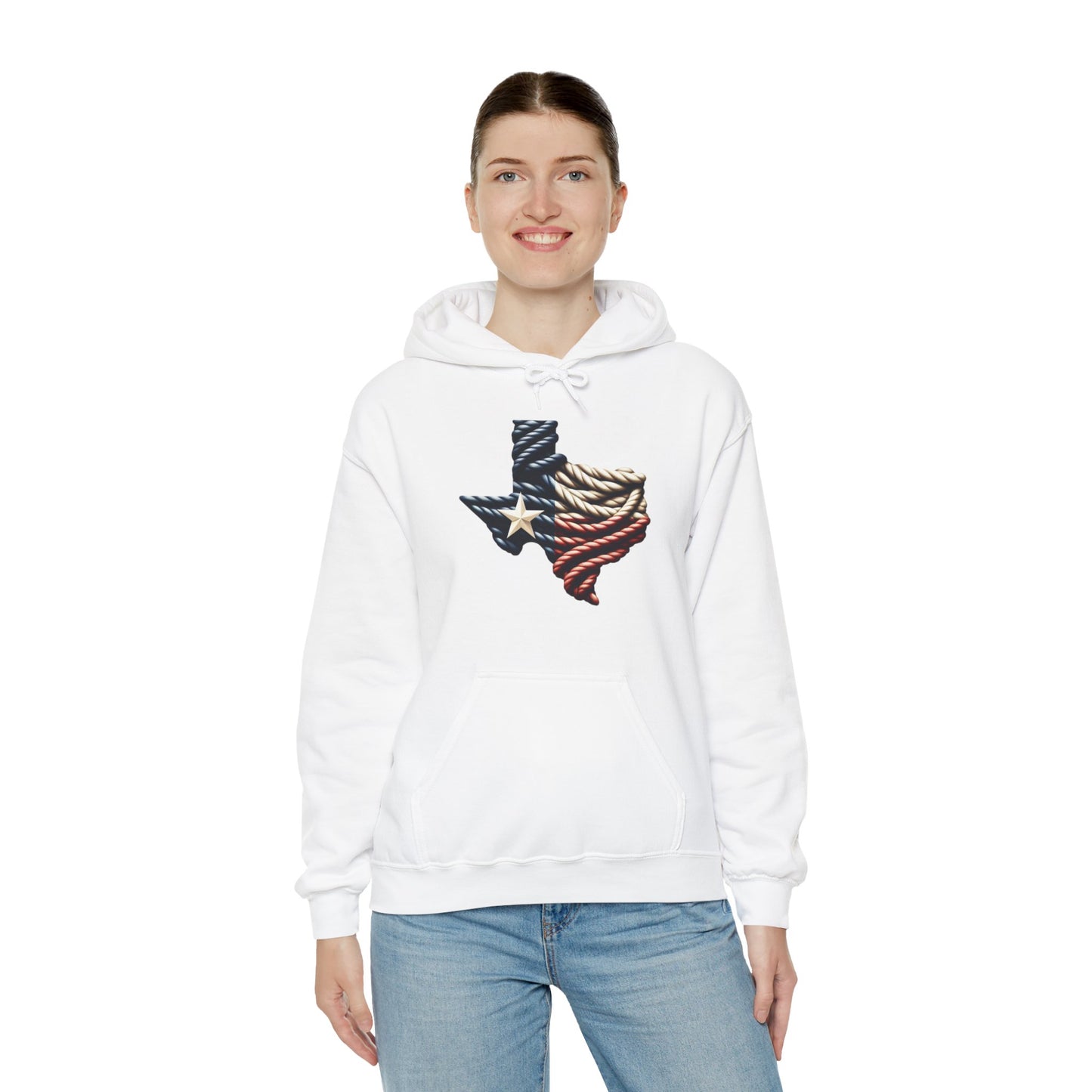 Texas Flag Rope Style Hooded Sweatshirt