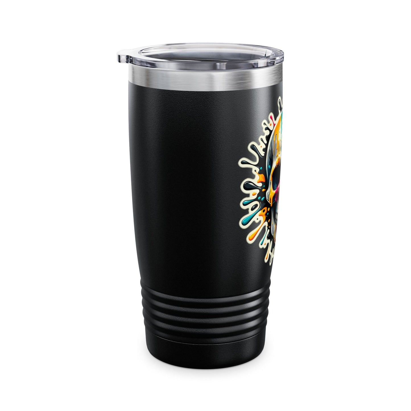 Colorful Skull Paint Splatter Stainless Steel Tumbler 20oz
