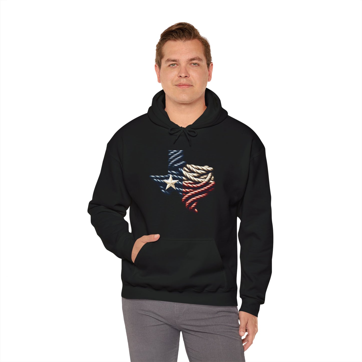 Texas Flag Rope Style Hooded Sweatshirt