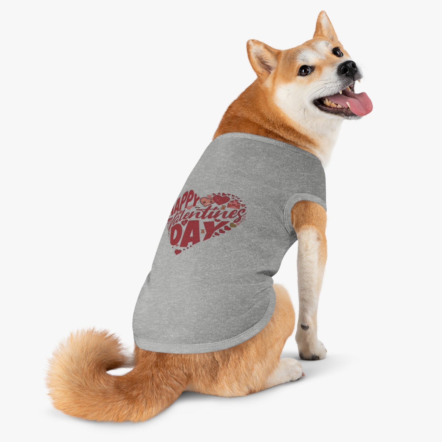 Happy Valentine's Day in a Heart Pet Shirt