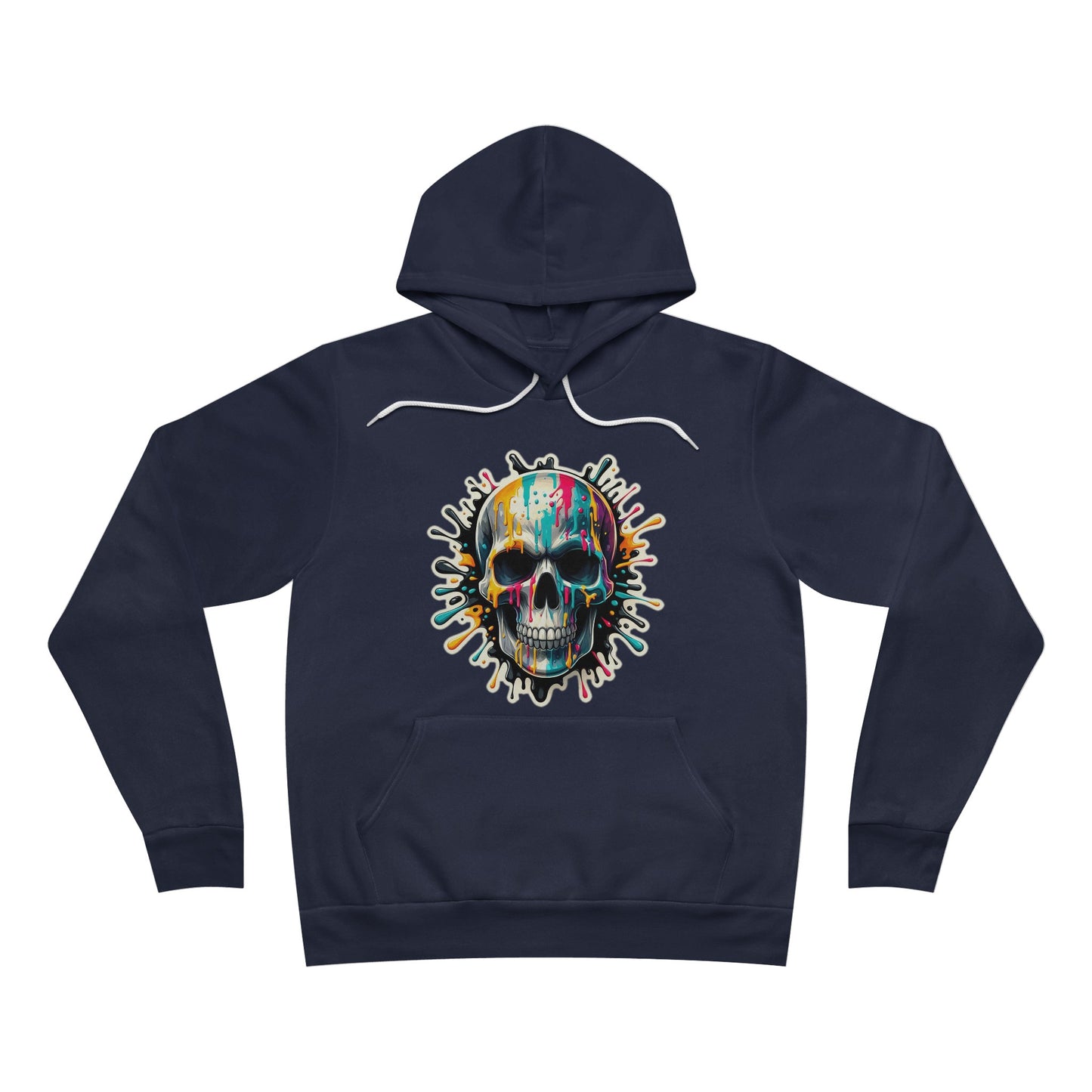 Colorful Skull Paint Splatter Hooded Sweatshirts