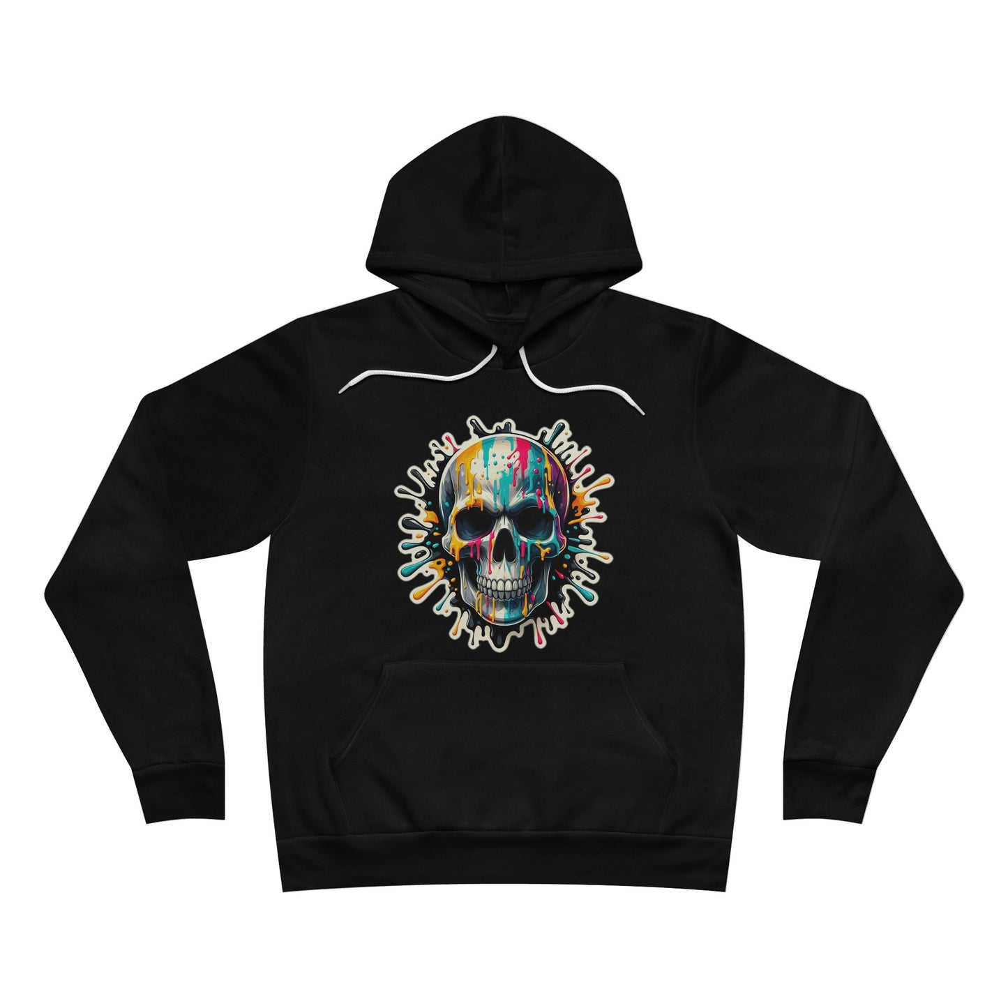 Colorful Skull Paint Splatter Hooded Sweatshirts