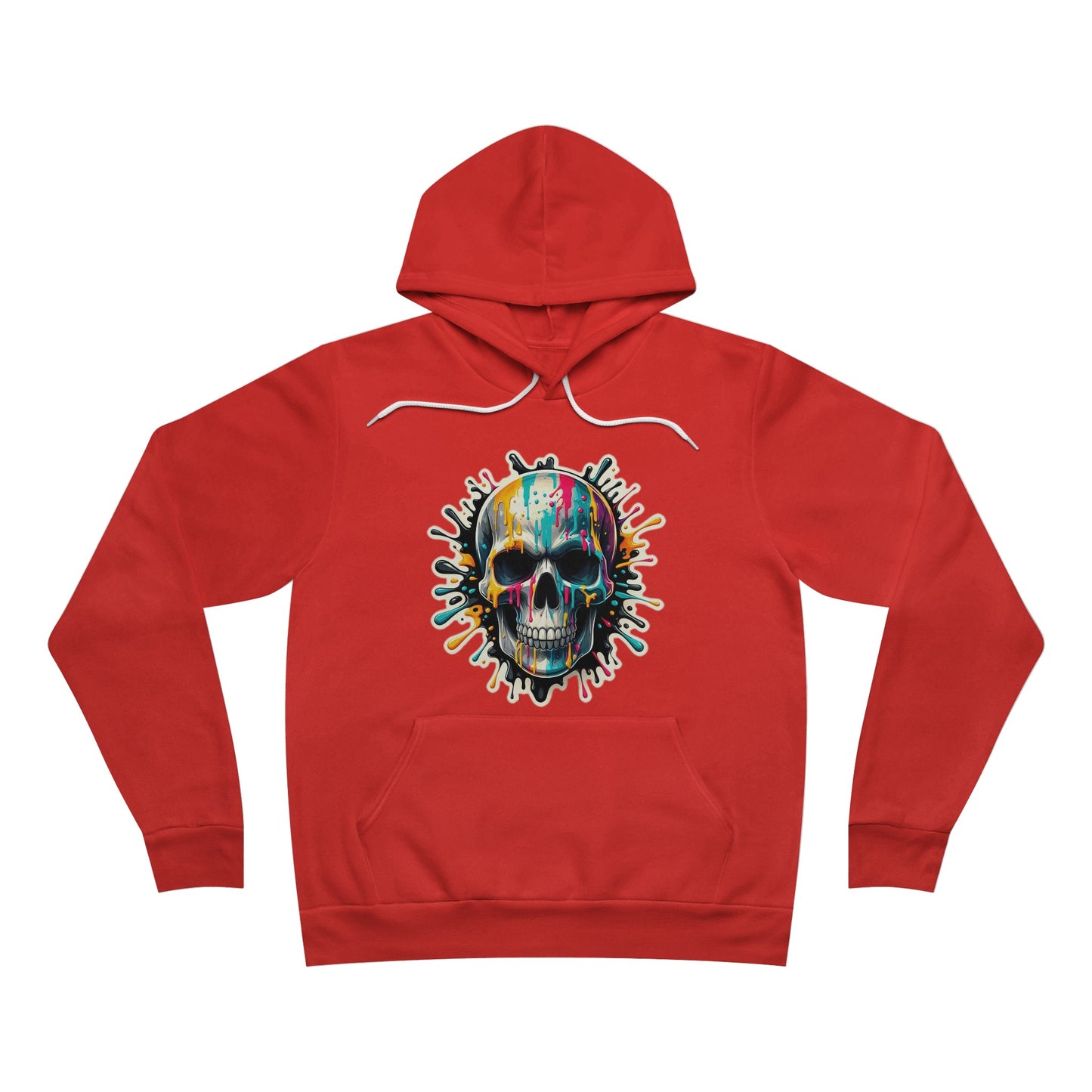 Colorful Skull Paint Splatter Hooded Sweatshirts