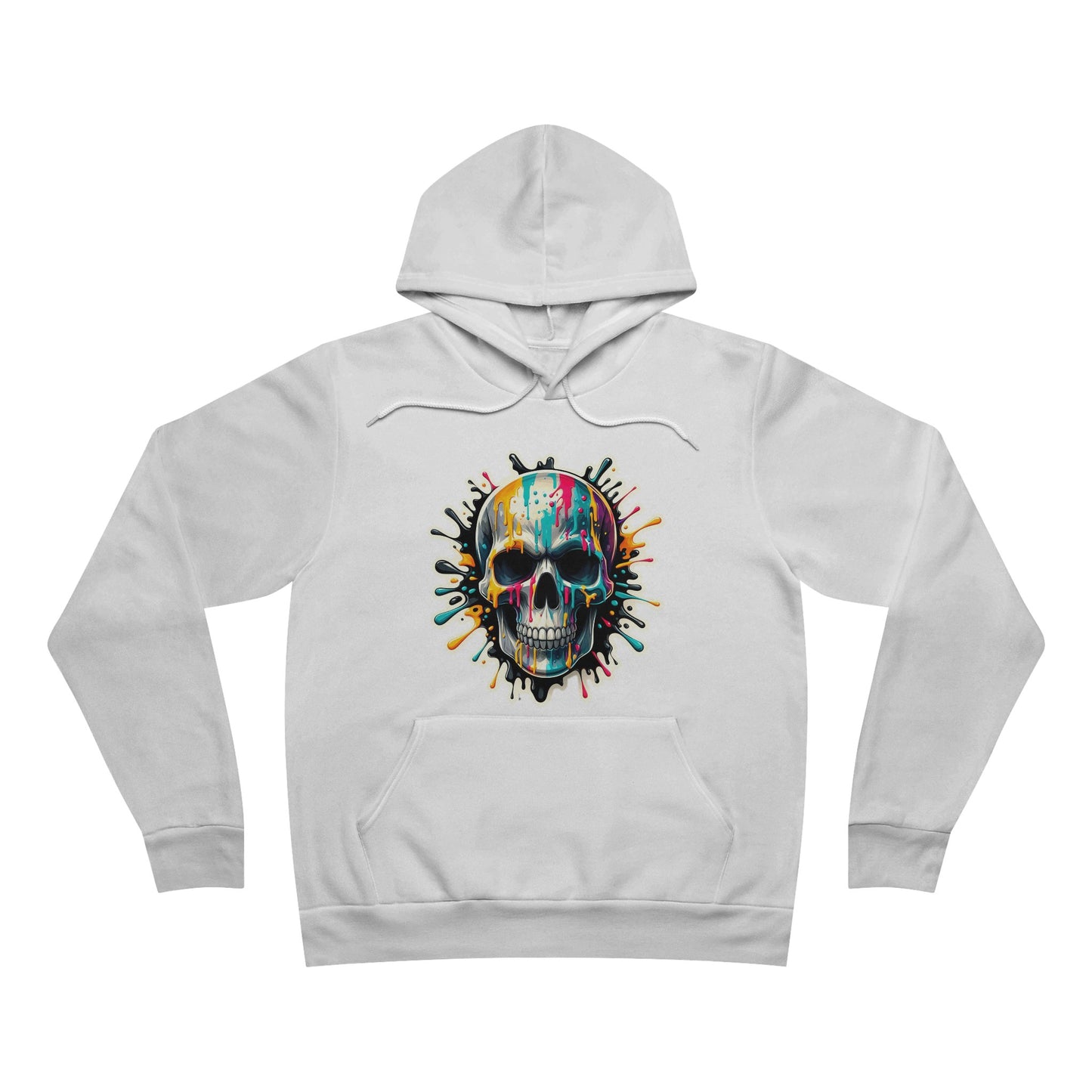 Colorful Skull Paint Splatter Hooded Sweatshirts