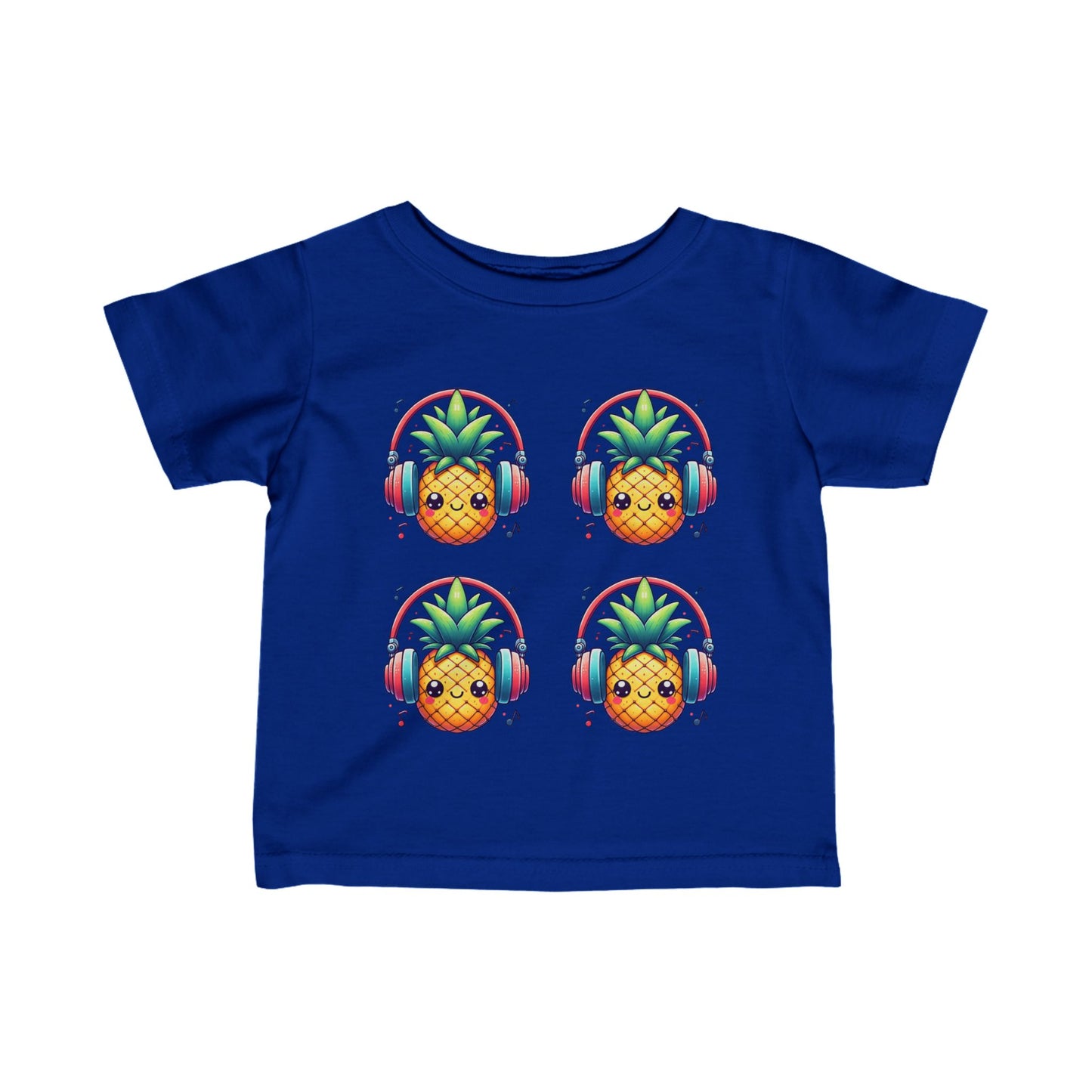 Happy Pineapples w/ Headphones Infant Short Sleeve Shirt