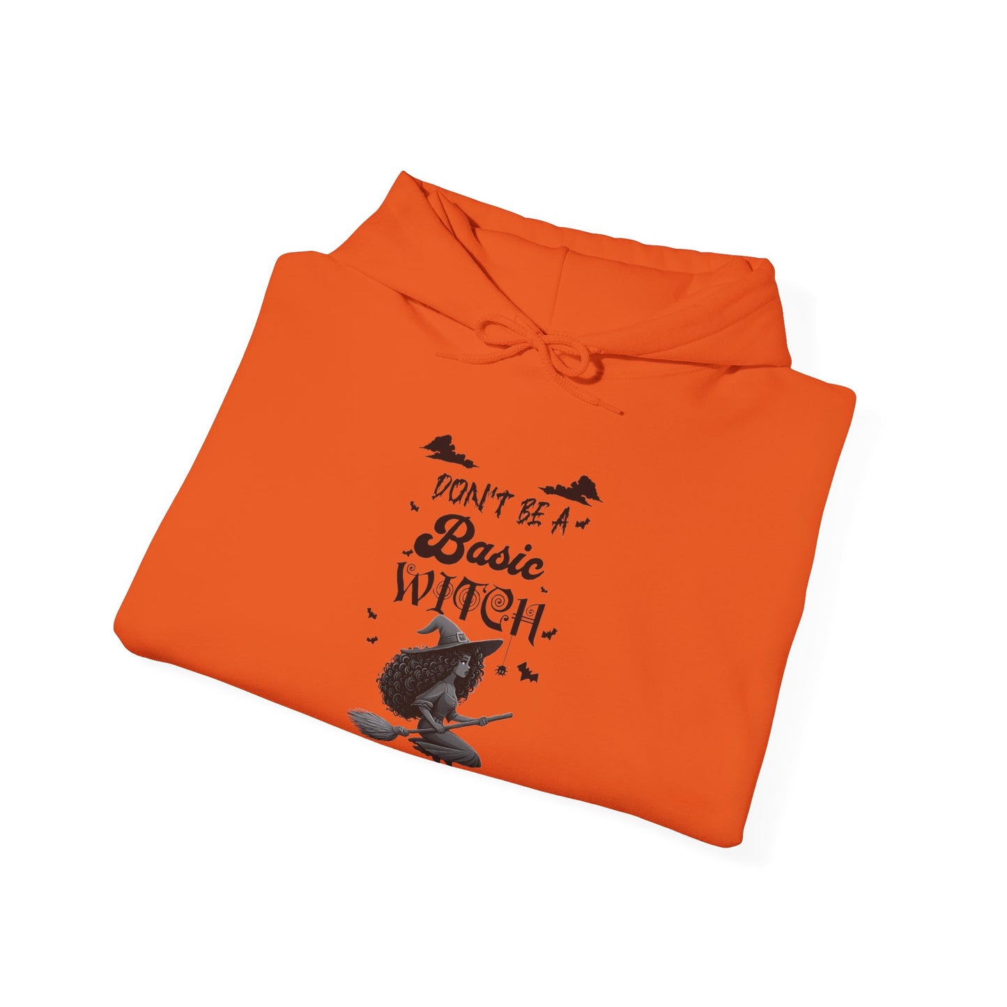 Not Your Basic Flying Witch w/ Curly Hair Hooded Sweatshirt