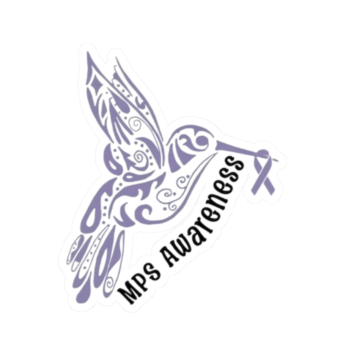 Hummingbird MPS Awareness Cut-Out Sticker