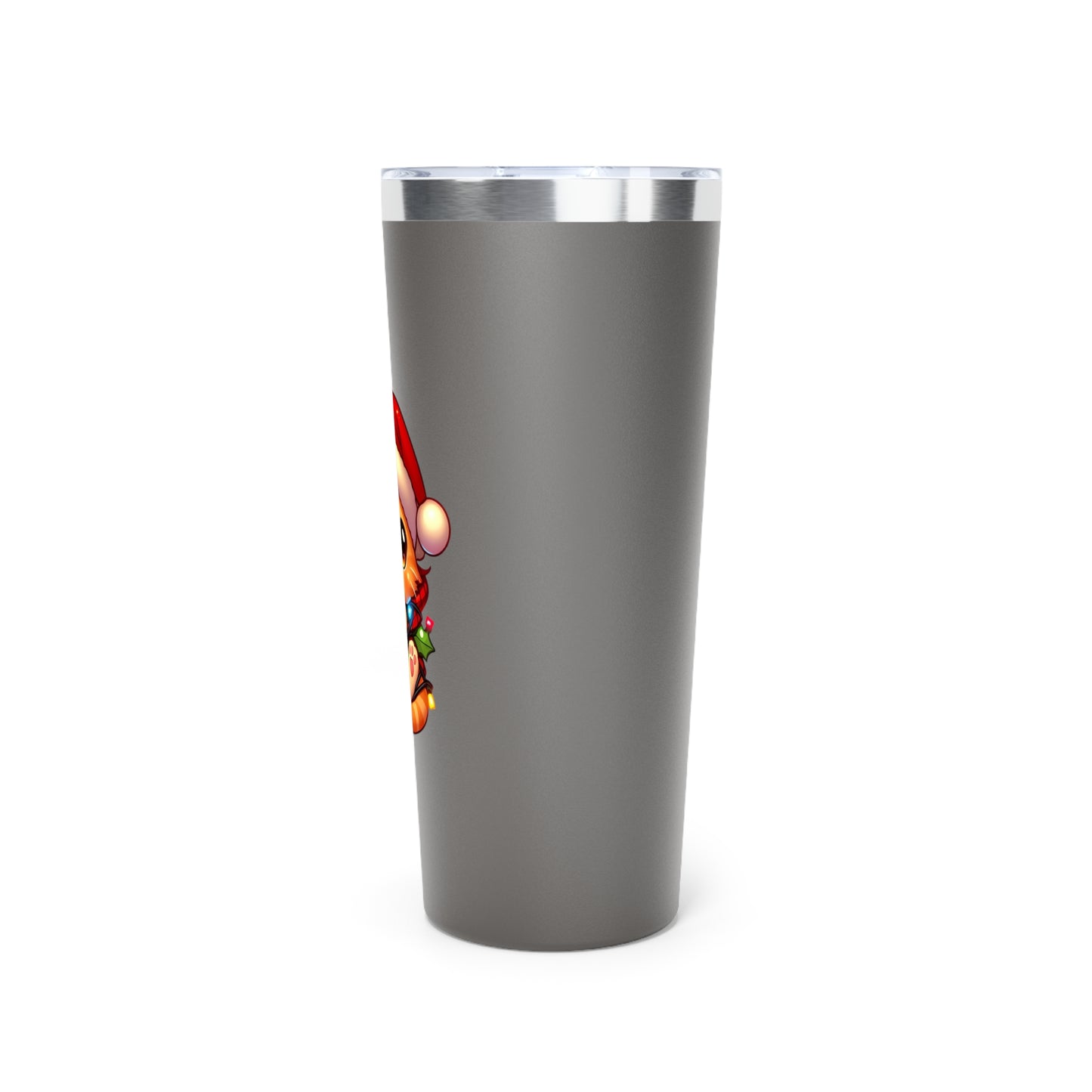 Cute Orange Kitty w/ Christmas Lights Copper Vacuum Insulated Stainless Steel Tumbler 22oz