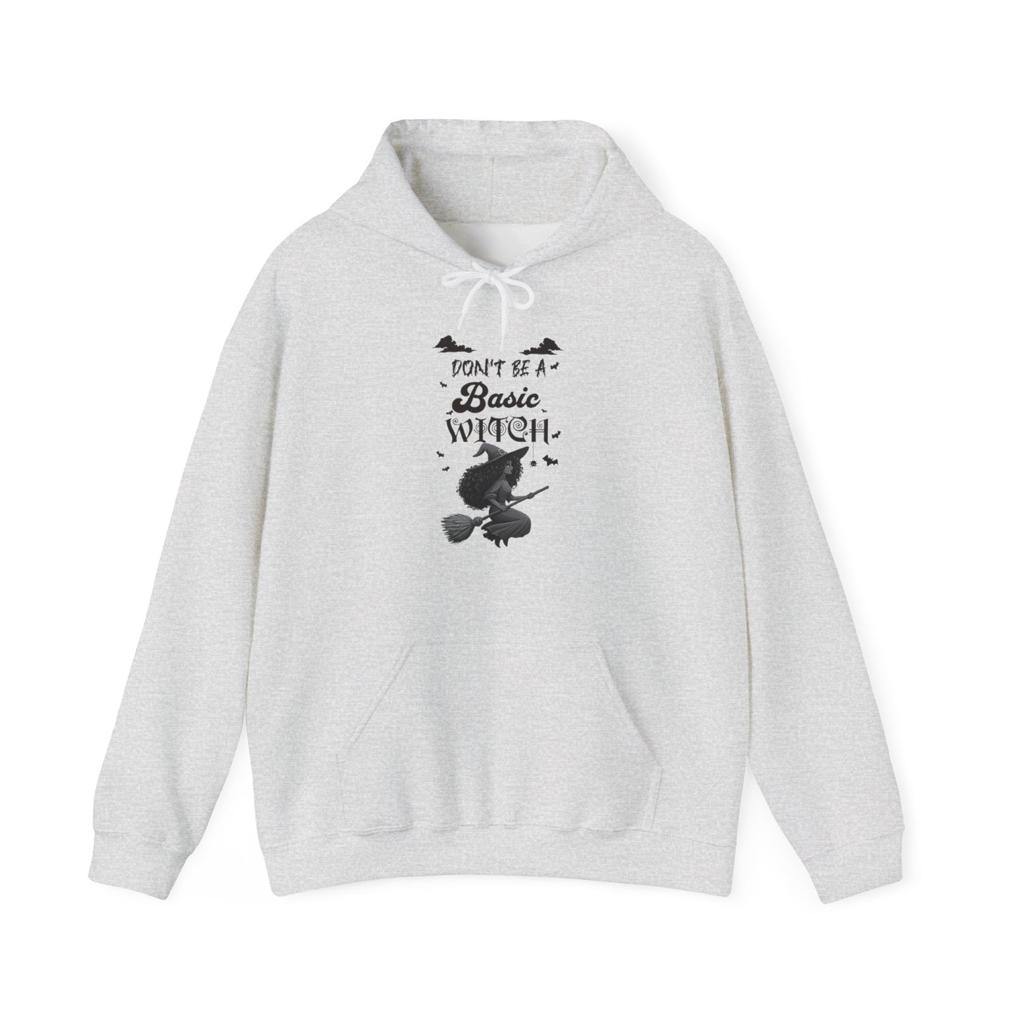 Not Your Basic Flying Witch w/ Curly Hair Hooded Sweatshirt