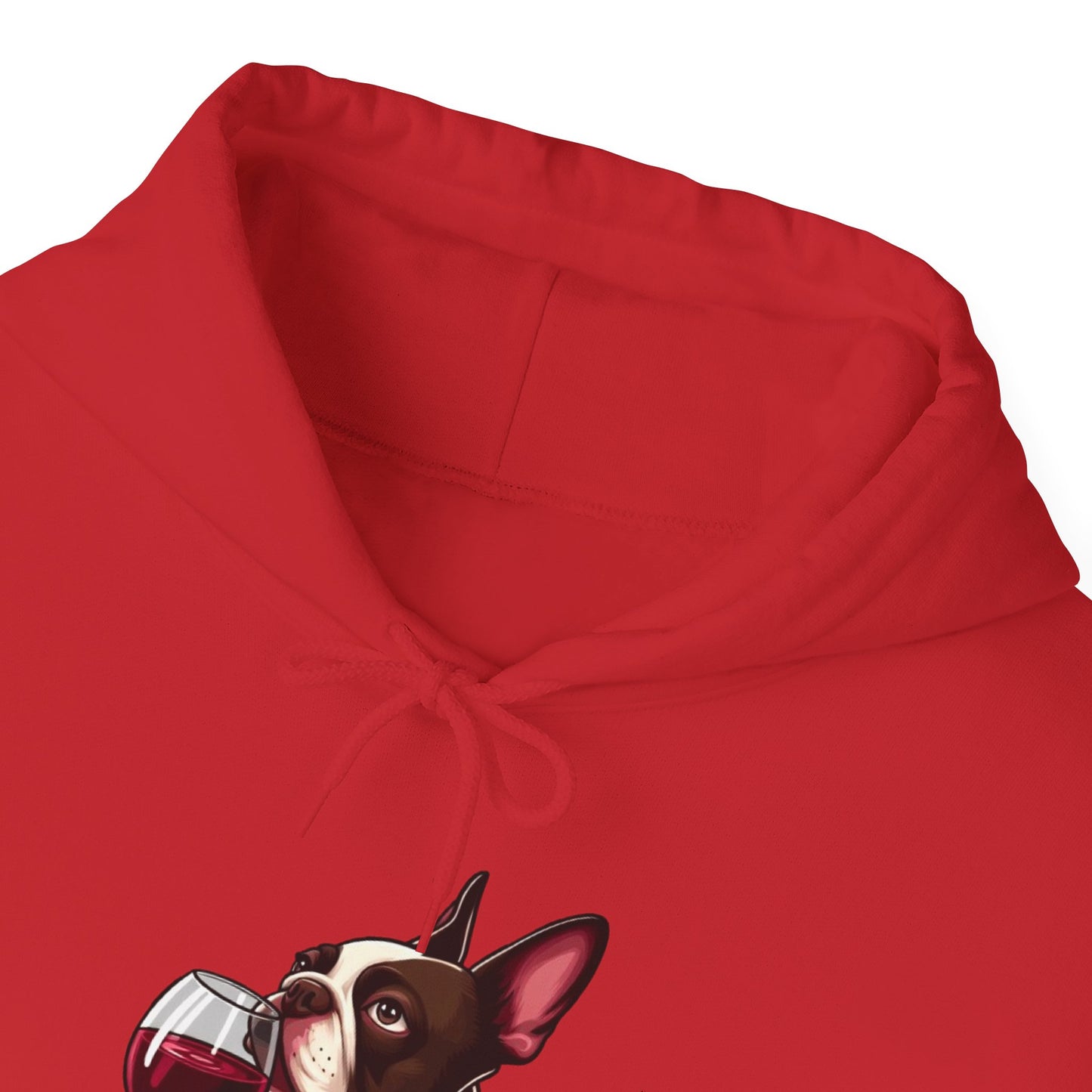 Sophisticated Boston Terrier & Her Wine Hooded Sweatshirt
