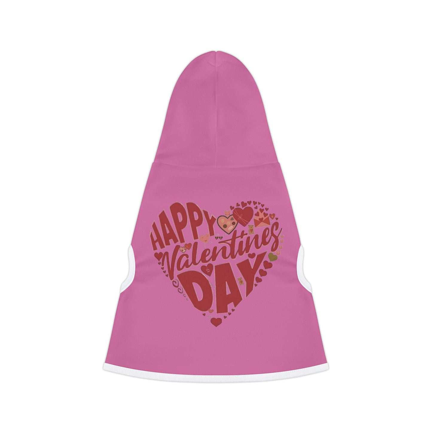 Happy Valentine's Day in a Heart Pet Hoodie