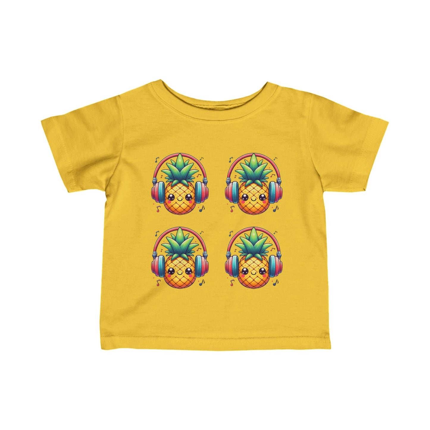 Happy Pineapples w/ Headphones Infant Short Sleeve Shirt