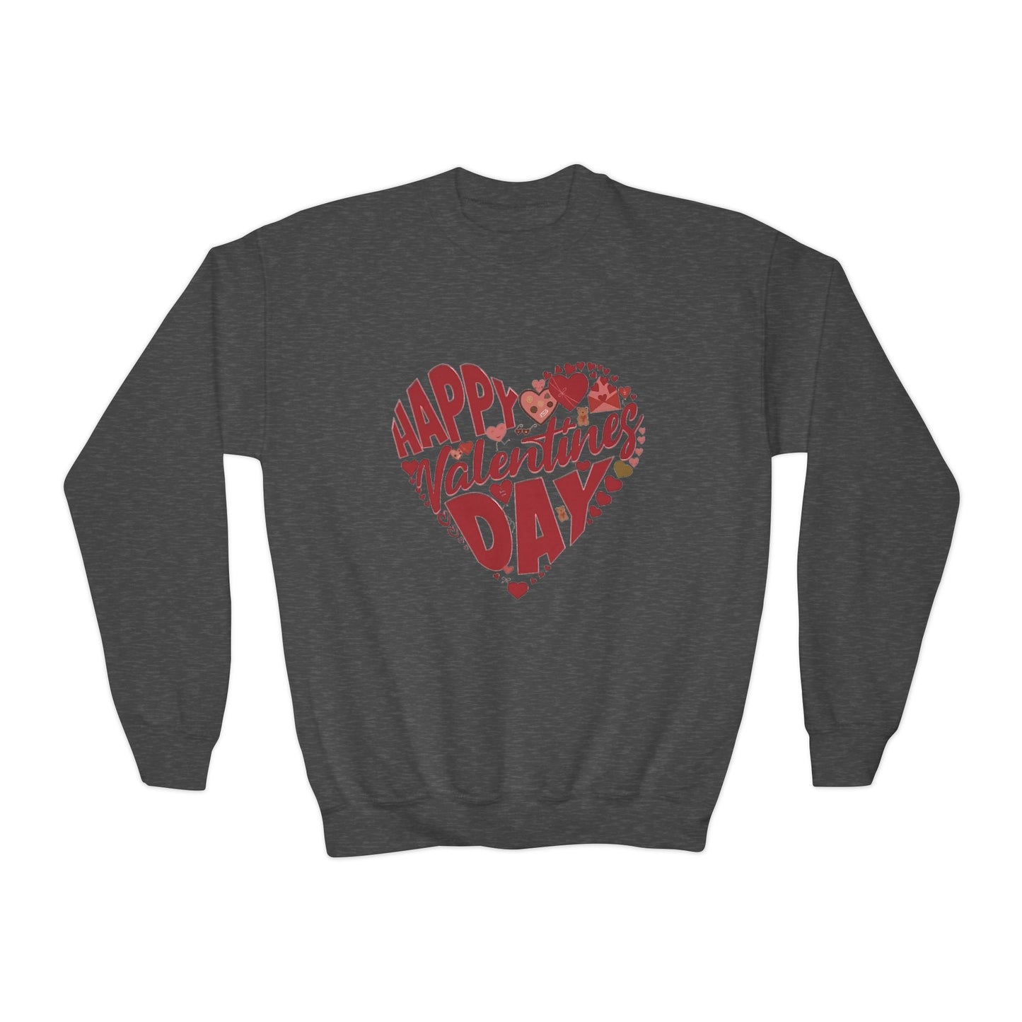 Happy Valentine's Day in a Heart Kids Sweatshirt