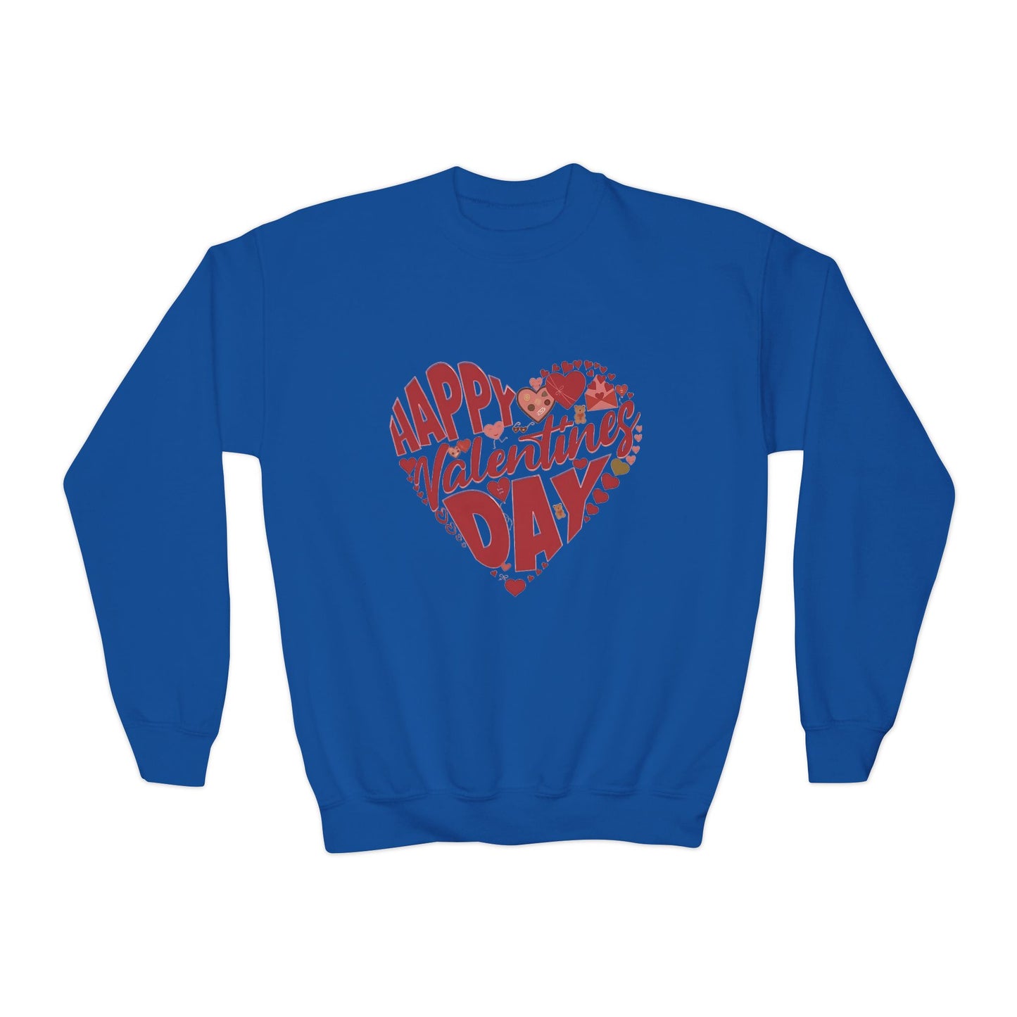 Happy Valentine's Day in a Heart Kids Sweatshirt