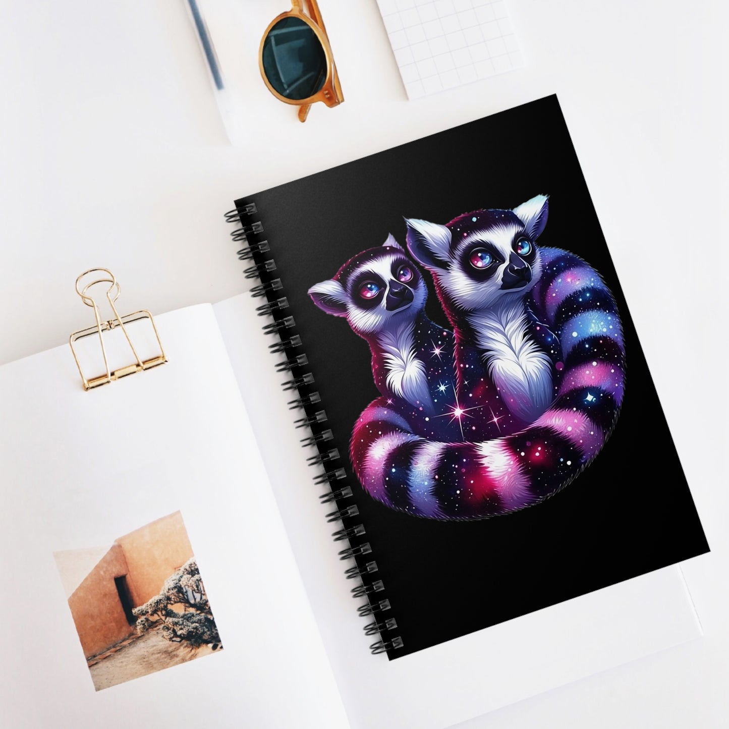 Two Galaxy Lemurs Spiral Notebook - Ruled Line