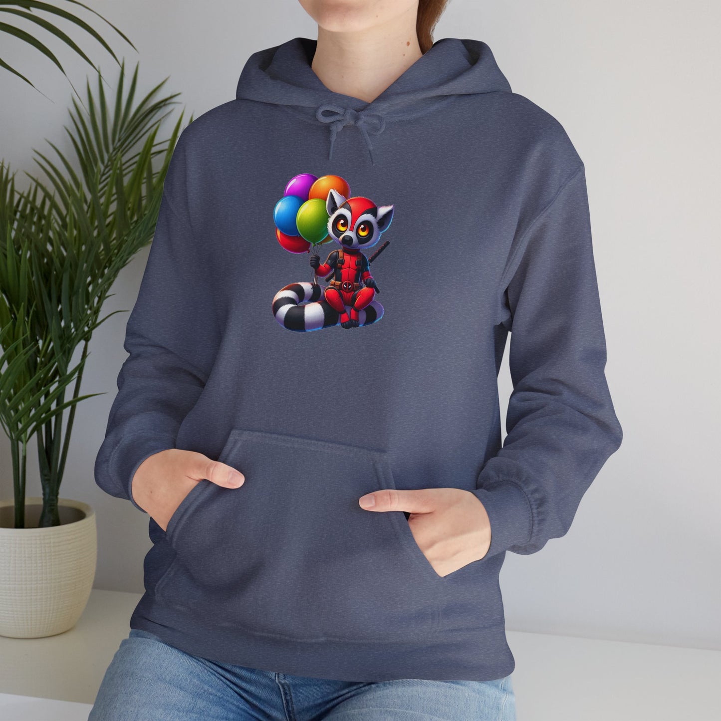 Superhero Lemur Mash-up w/ Balloons Hooded Sweatshirt