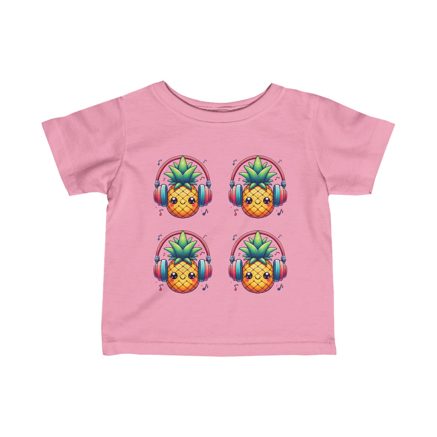 Happy Pineapples w/ Headphones Infant Short Sleeve Shirt