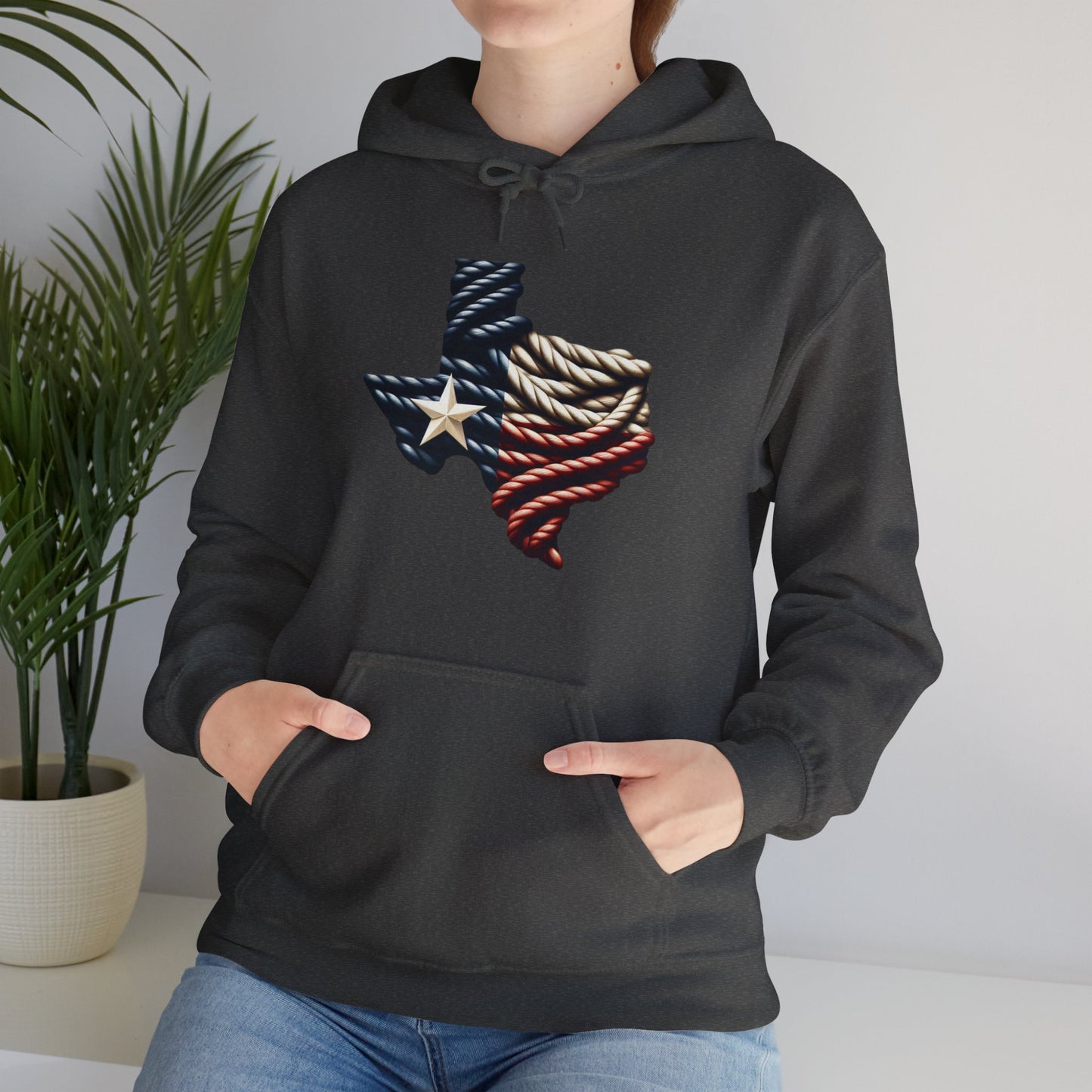 Texas Flag Rope Style Hooded Sweatshirt