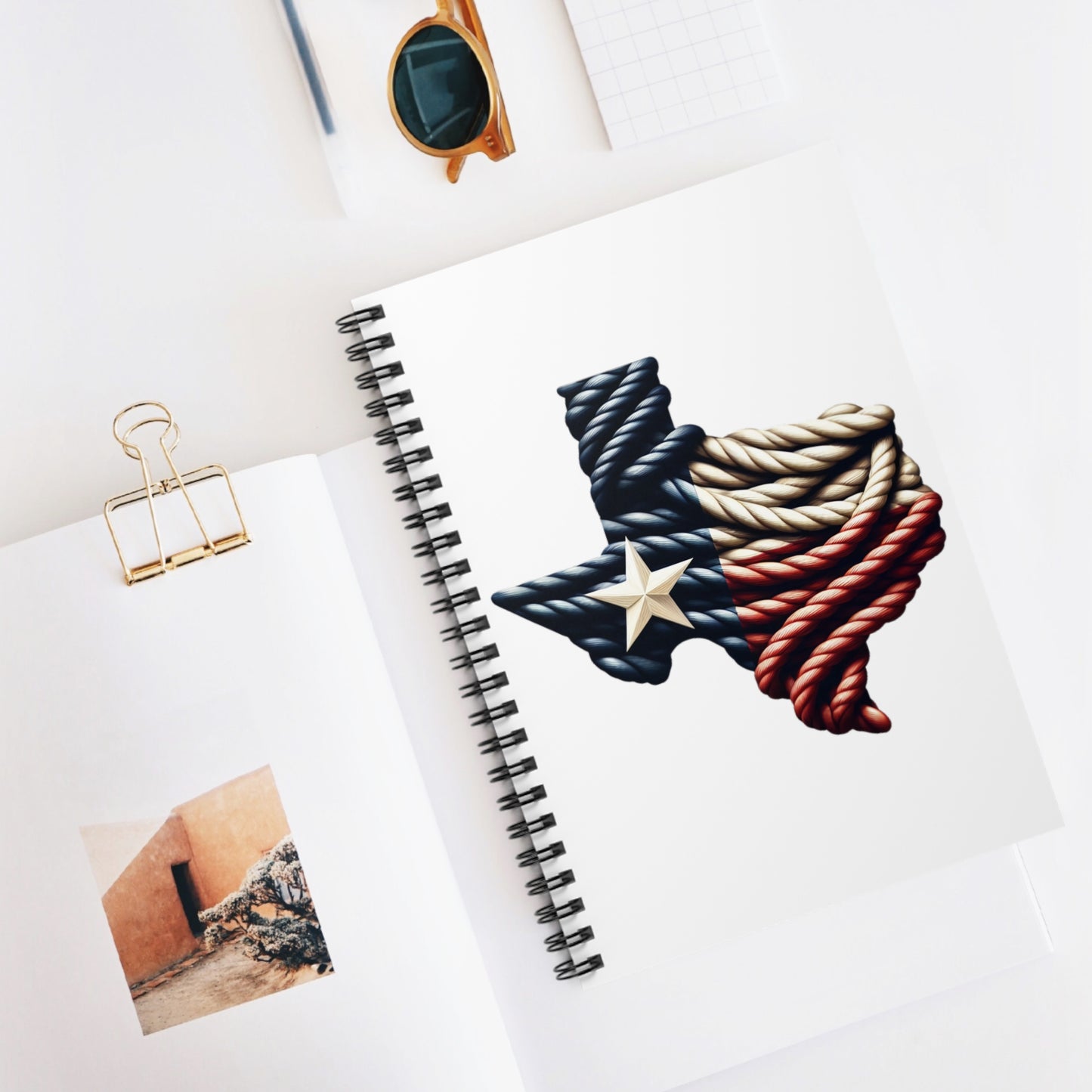 Texas Flag Rope Style Spiral Notebook - Ruled Line